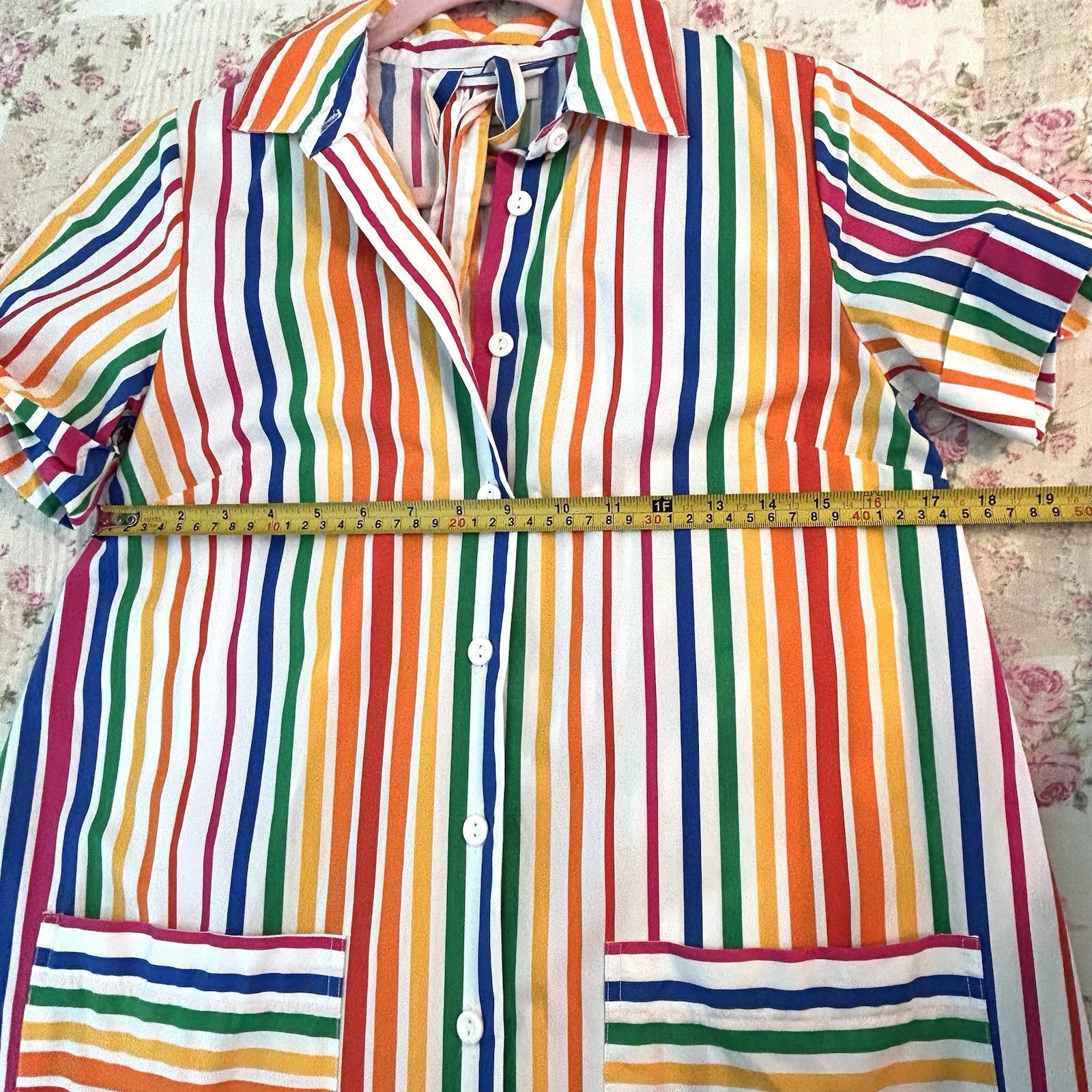 Christopher John Rogers Rainbow Shirt Dress Stripe Belted Size 0
