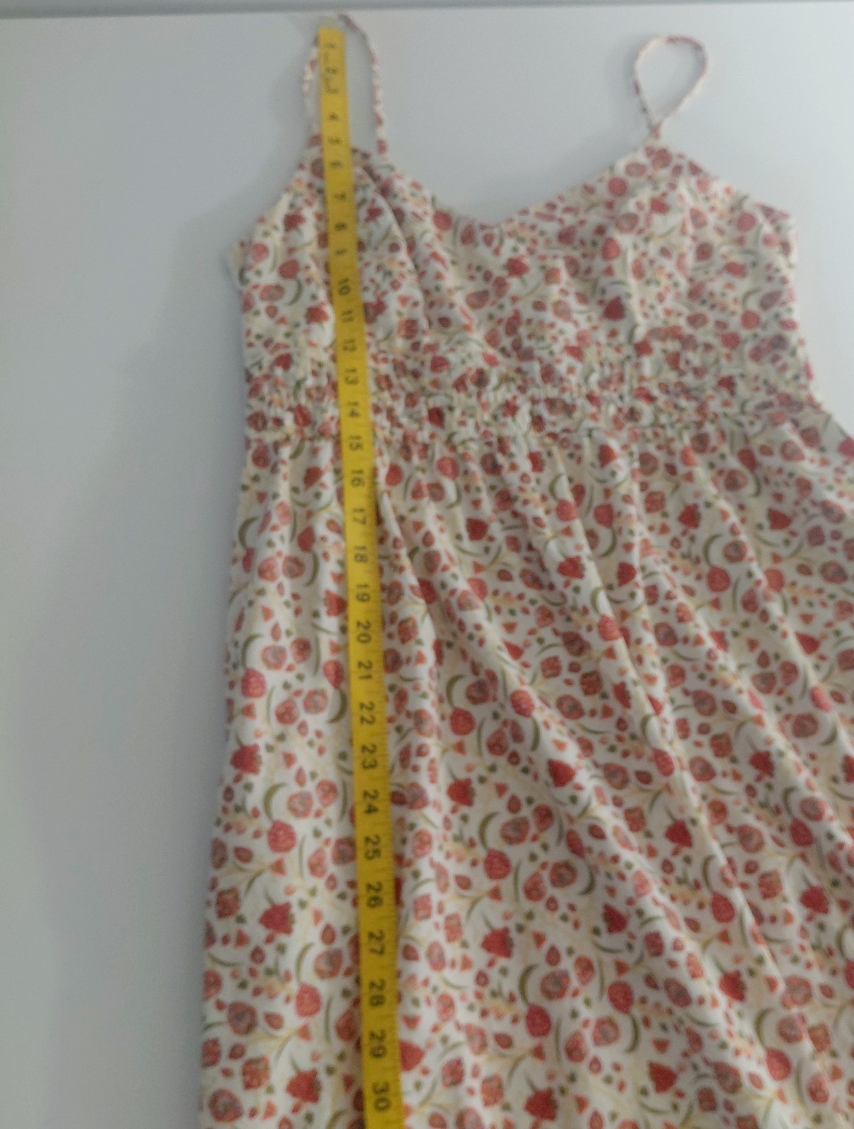 OLD NAVY Cream Floral Smocked Cami Midi Dress SZ M Cottage Core Buttermom Cotton