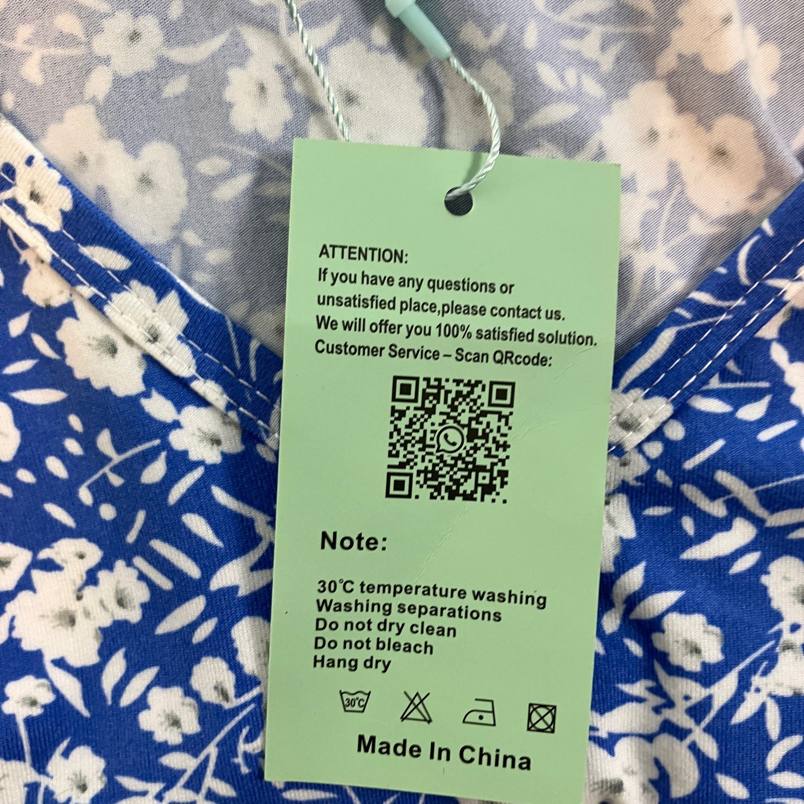 Auselily Sleeveless V-Neck Swing Tank Dress Women’s Size L Blue Ditsy Floral NWT