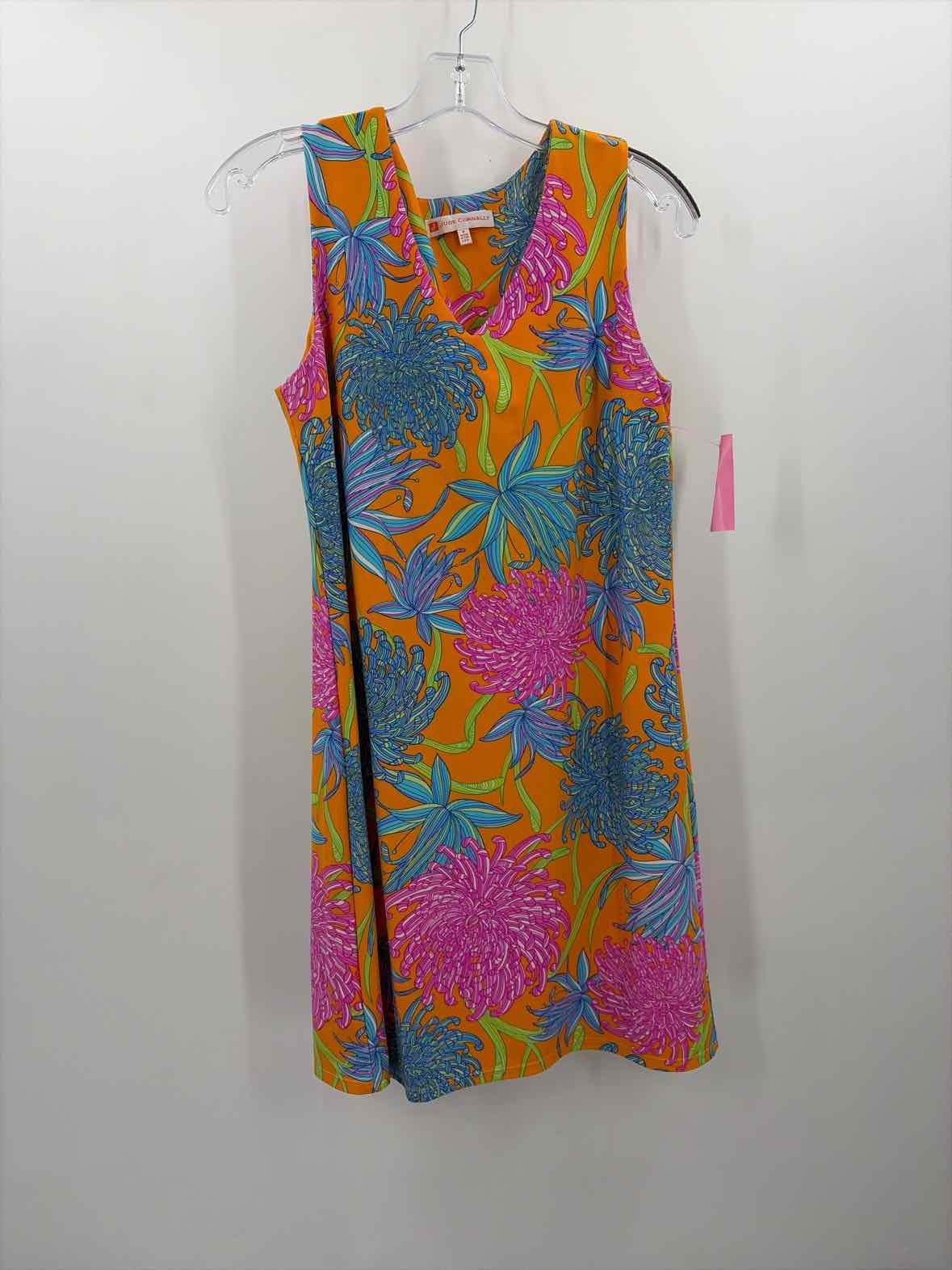 Pre-Owned Jude Connally Orange Size Small Knee Length Sleeveless Dress