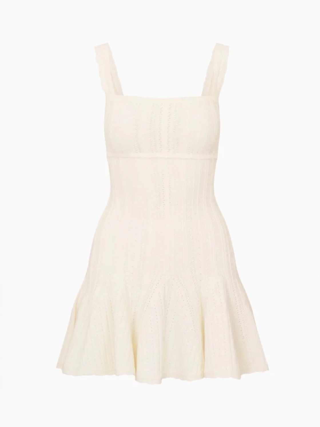 NWT LoveShackFancy Tabatha Stretch Pointelle Mini Dress In White Tea, NEVER WORN