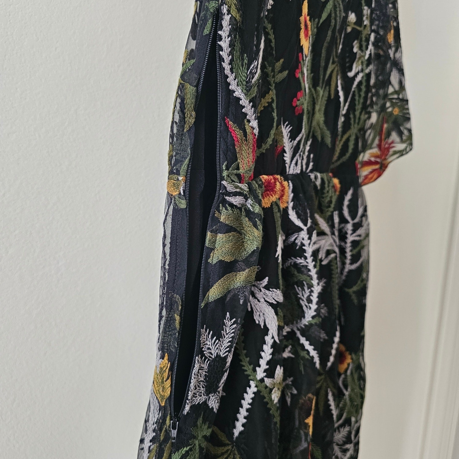 DISTURBIA NWT Wildflower Embroidered Floral Boho Goth Mesh Mini Dress Sz US 8