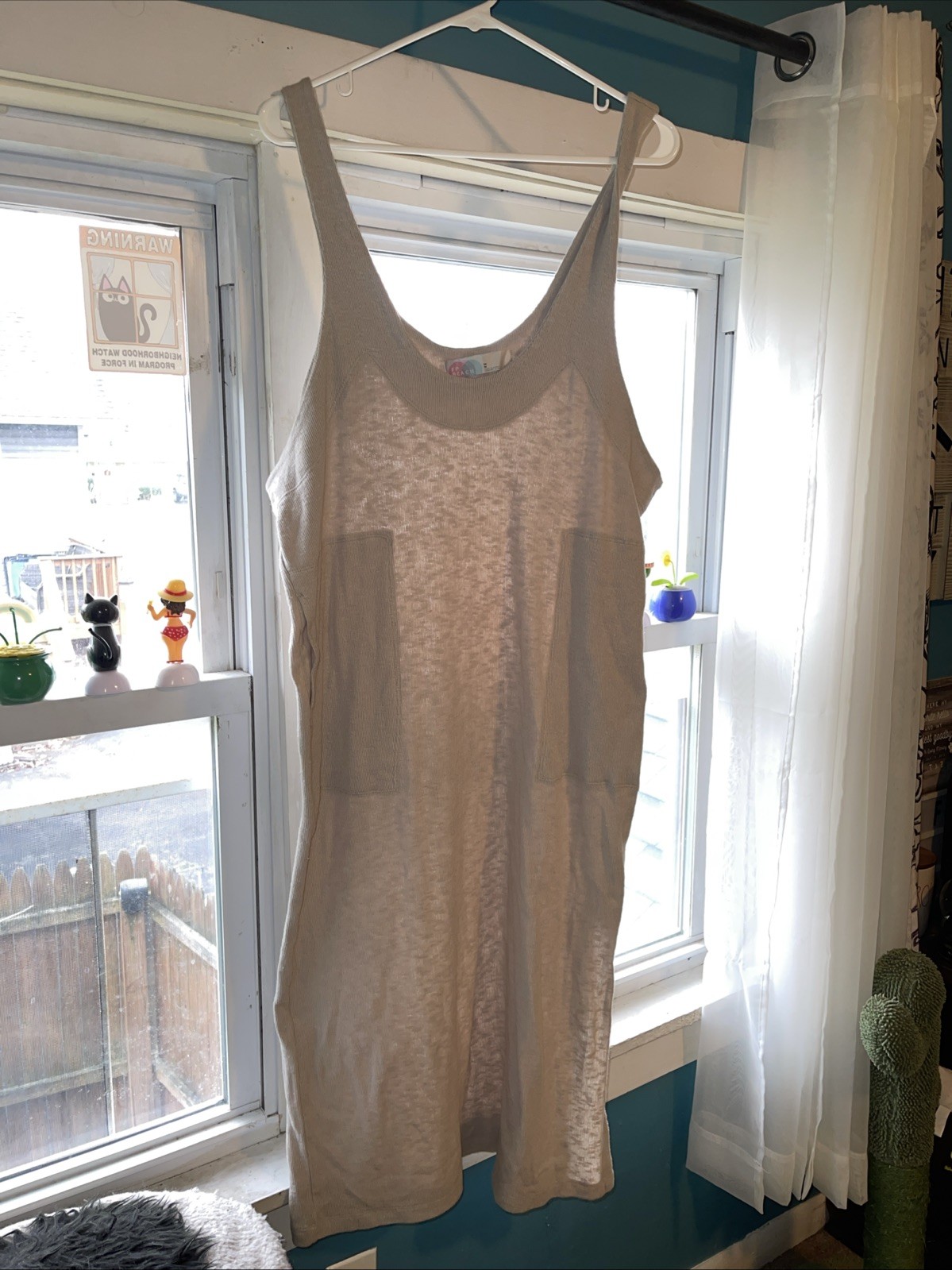 Free People FP Beach Eros Maxi Long Dress Size Large Linen Beach Sun Dress Flowy