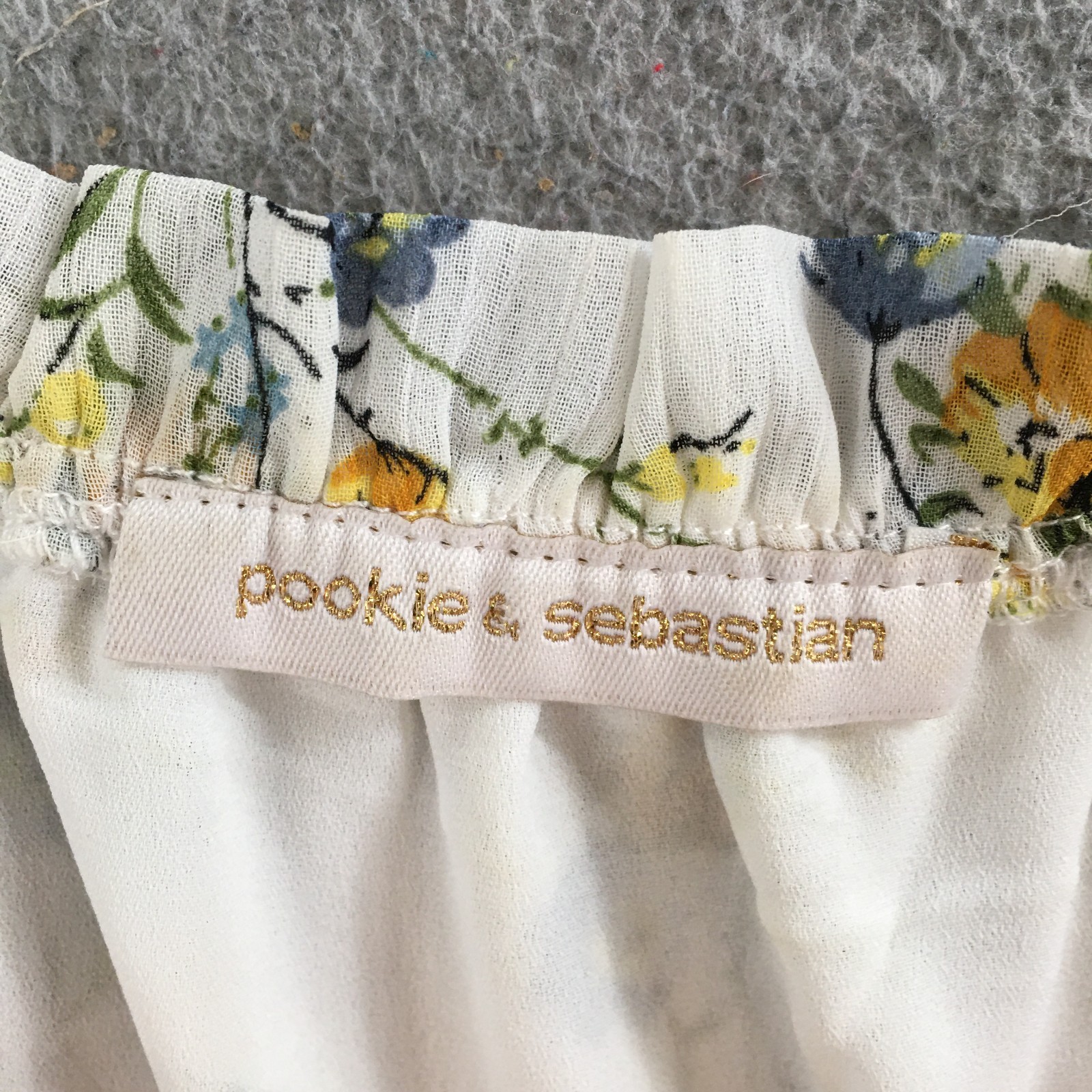 Pookie & Sebastian Ruffled Mini Dress Womens Small Off Shoulder Floral White