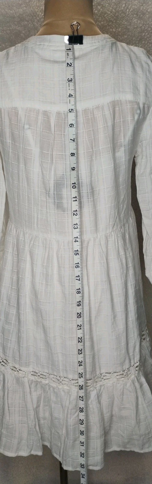 Knox Rose NWT Ivory Long Sleeve Peasent/Hippie Dress S