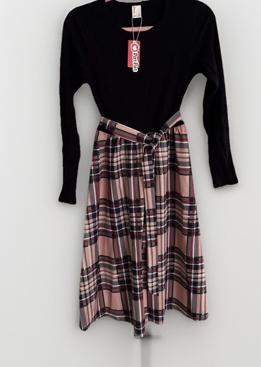 Tartan Dress Black & Pink & Red. Sz S, Scottish Style, Cottage Core