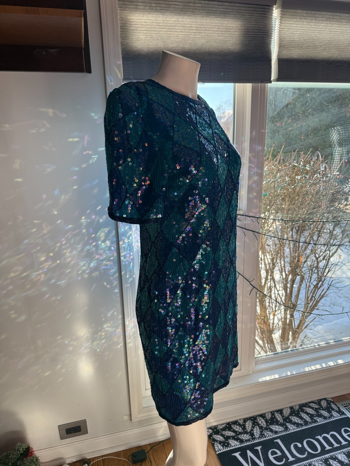 Creative Creations Blue/Purple Sequin Woman’s Dress Size 12