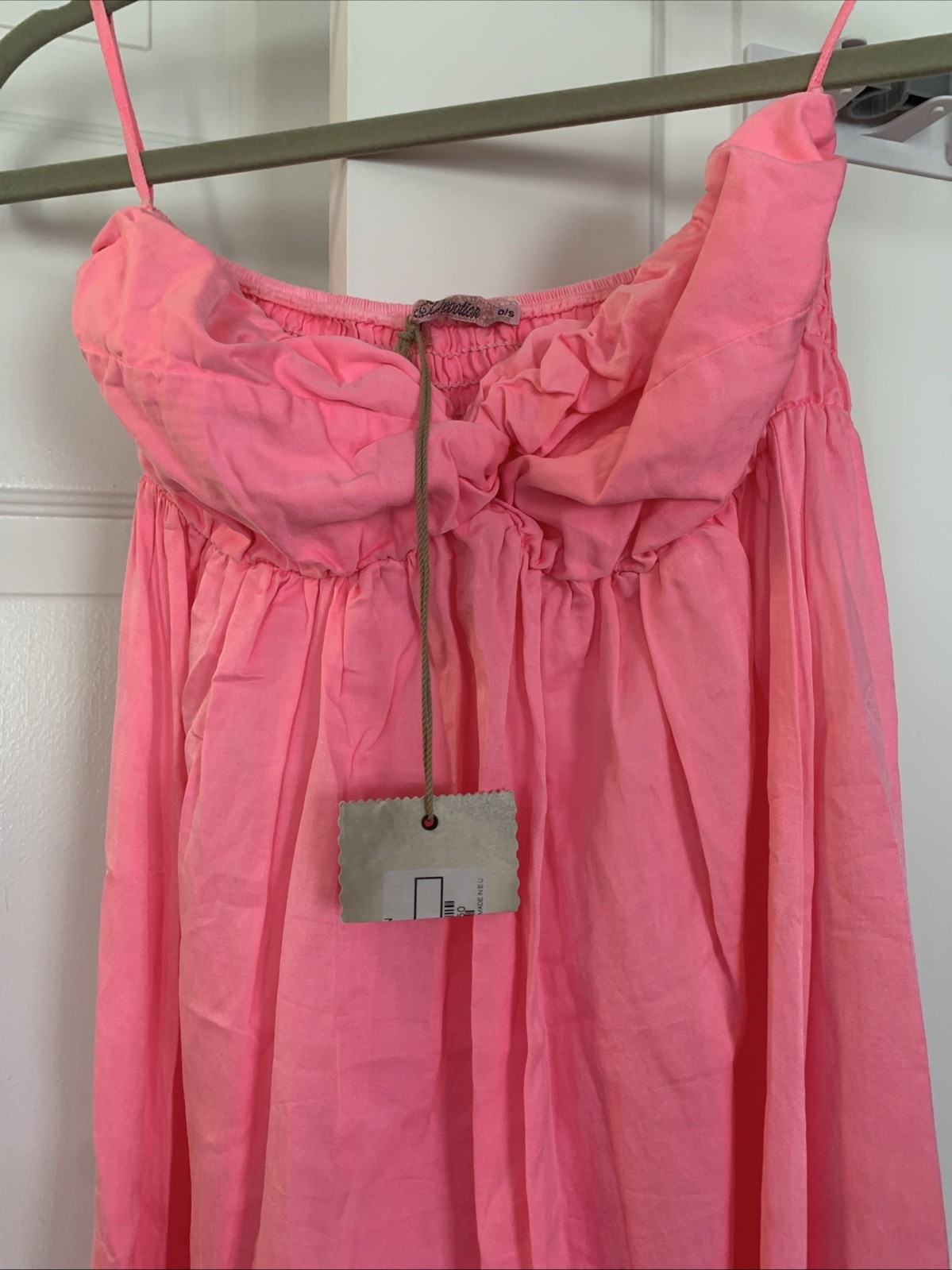 Devotion Small 100% Silk Light Pink Strapless Maxi Dress