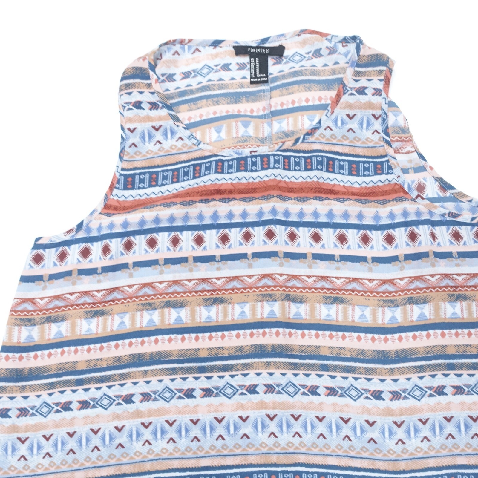 Forever 21 Shift Dress Women’s Medium Multicolor Aztec Print Round Neck Pullover