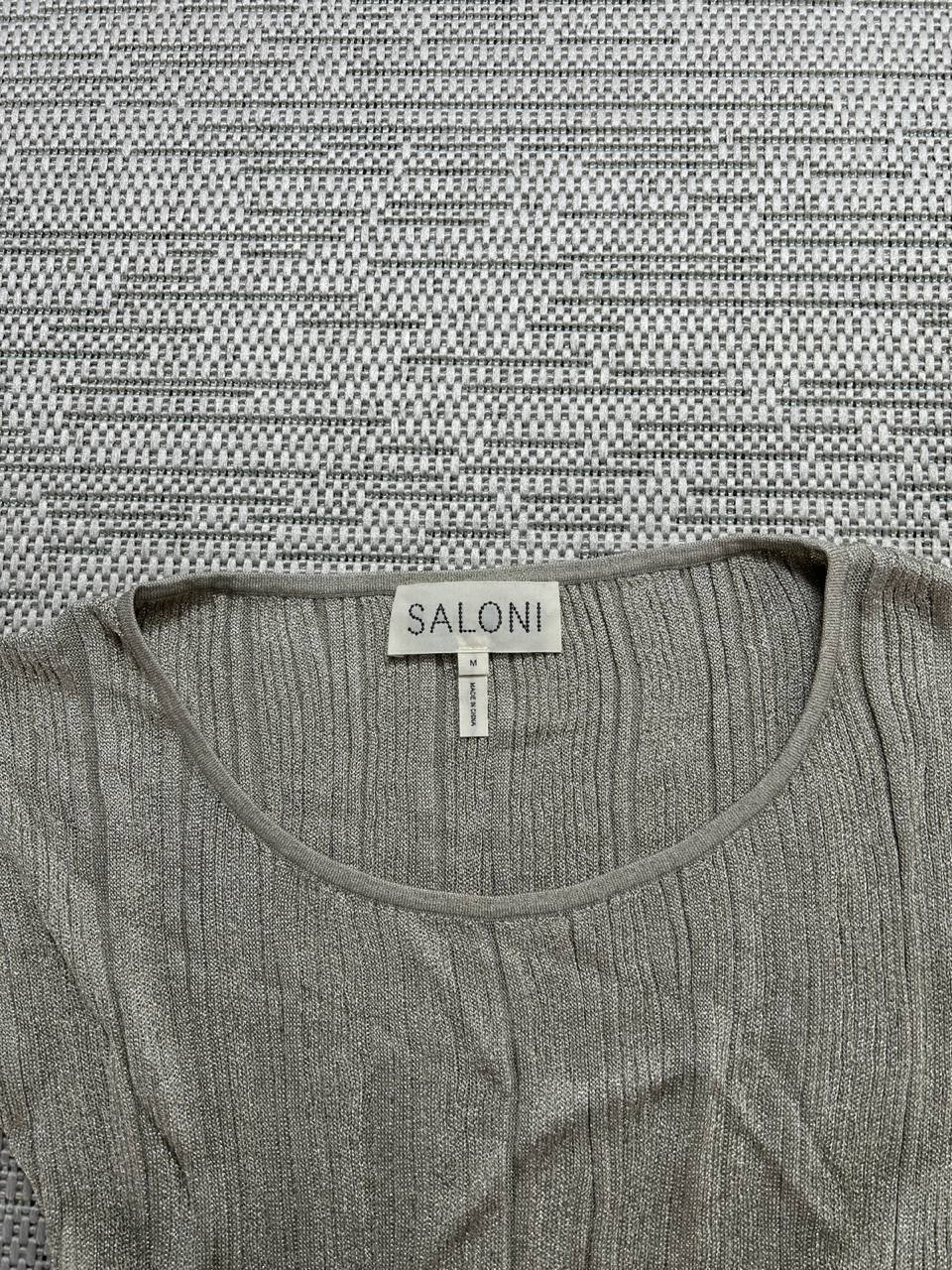 Saloni Dress Womens Medium Biege Knit Midi