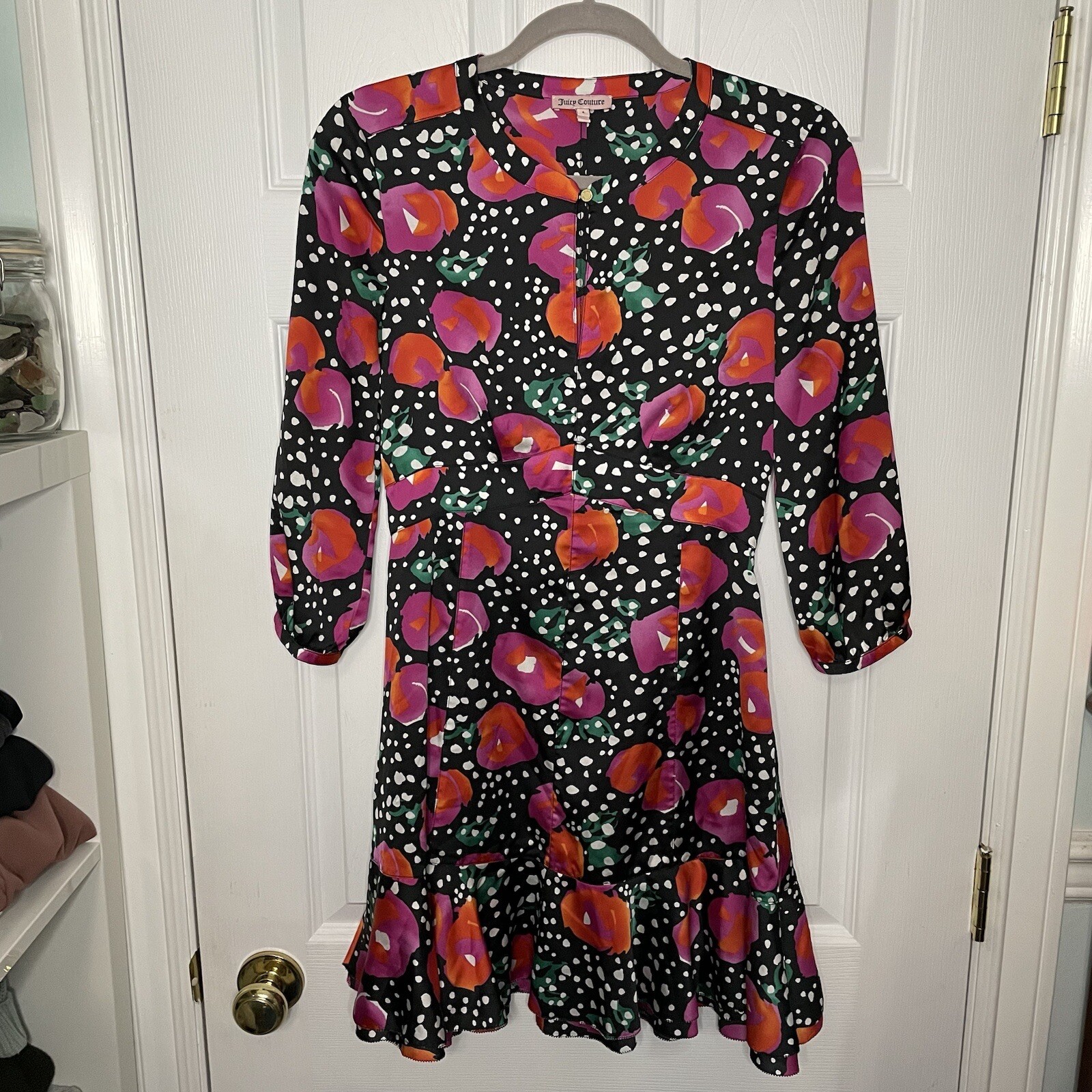 Juicy Couture Floral and Polka Dot Ruffle Dress 4