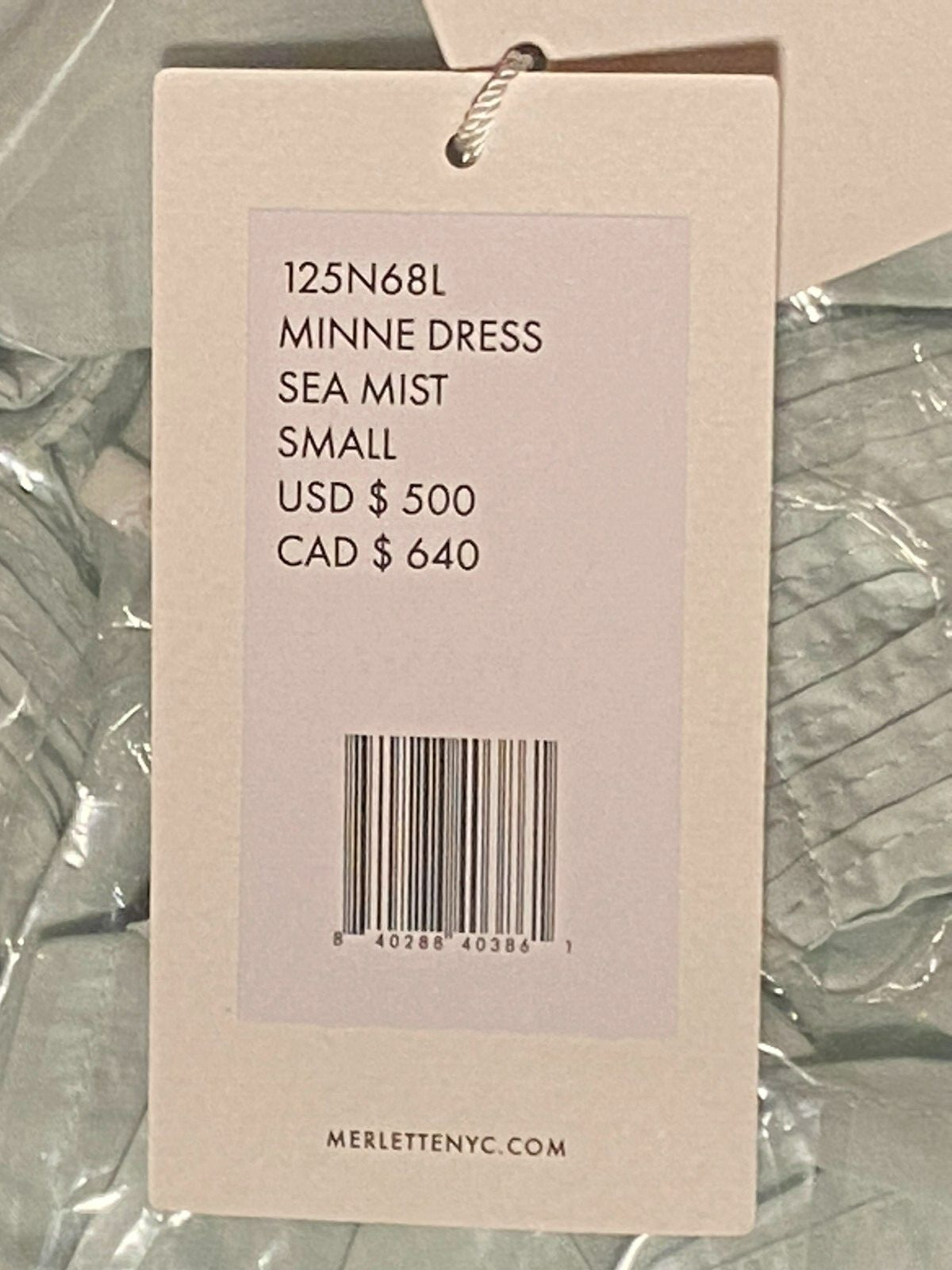 $500 MERLETTE Minne Pintuck Sleeve Tiered Pima Cotton Lawn Dress | Sea Mist | S