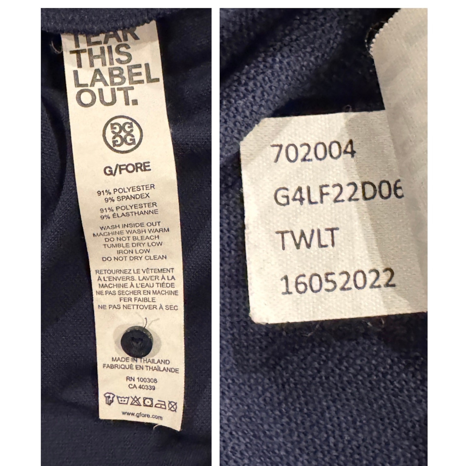 G/Fore Contrast Collar Polo Dress Size Large