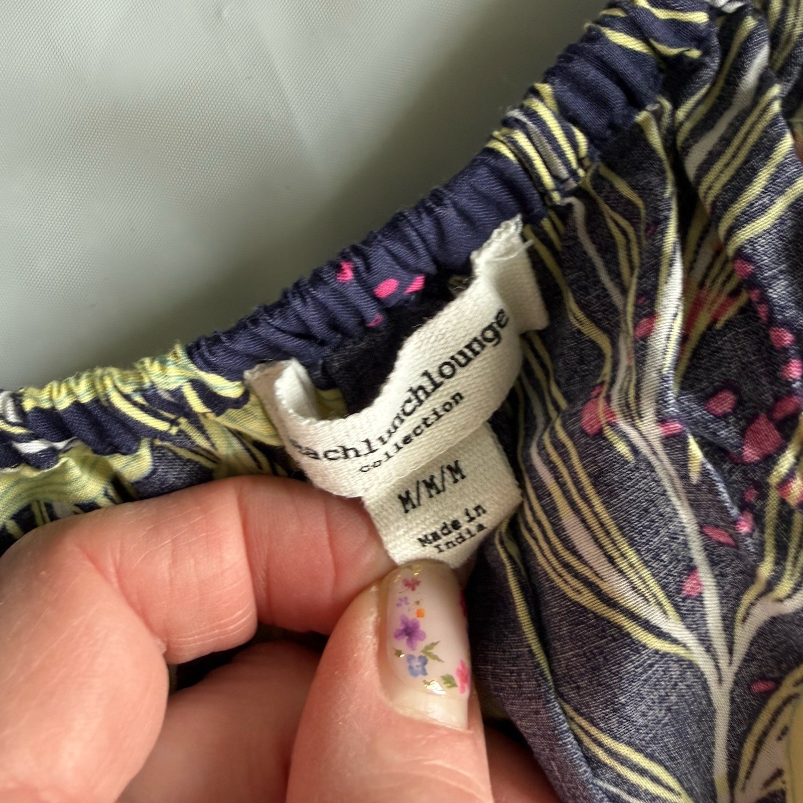 🏖️ Beach Lunch Lounge Maxi Dress Womens Medium Tropical Print Cotton Tie Back