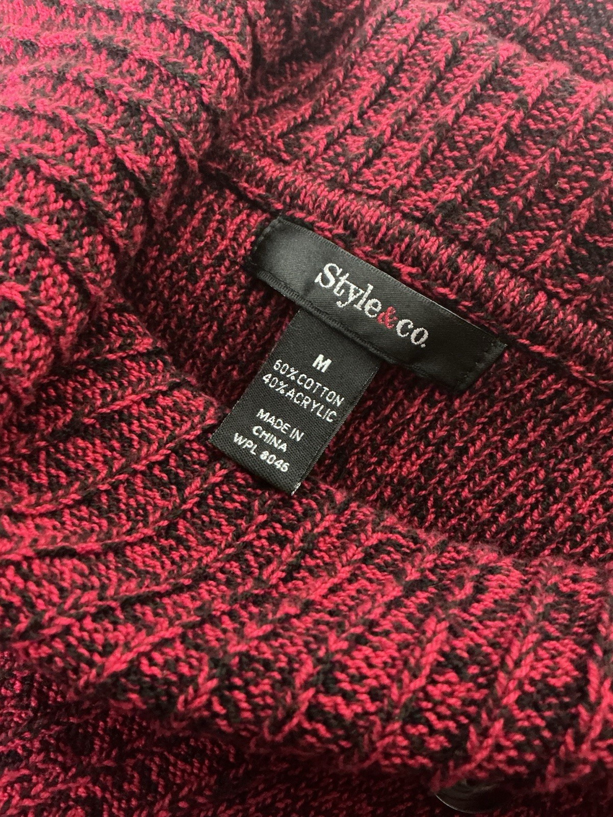 Style & Co. Red Cowl Neck Sweater Dress Tunic Mini Size M