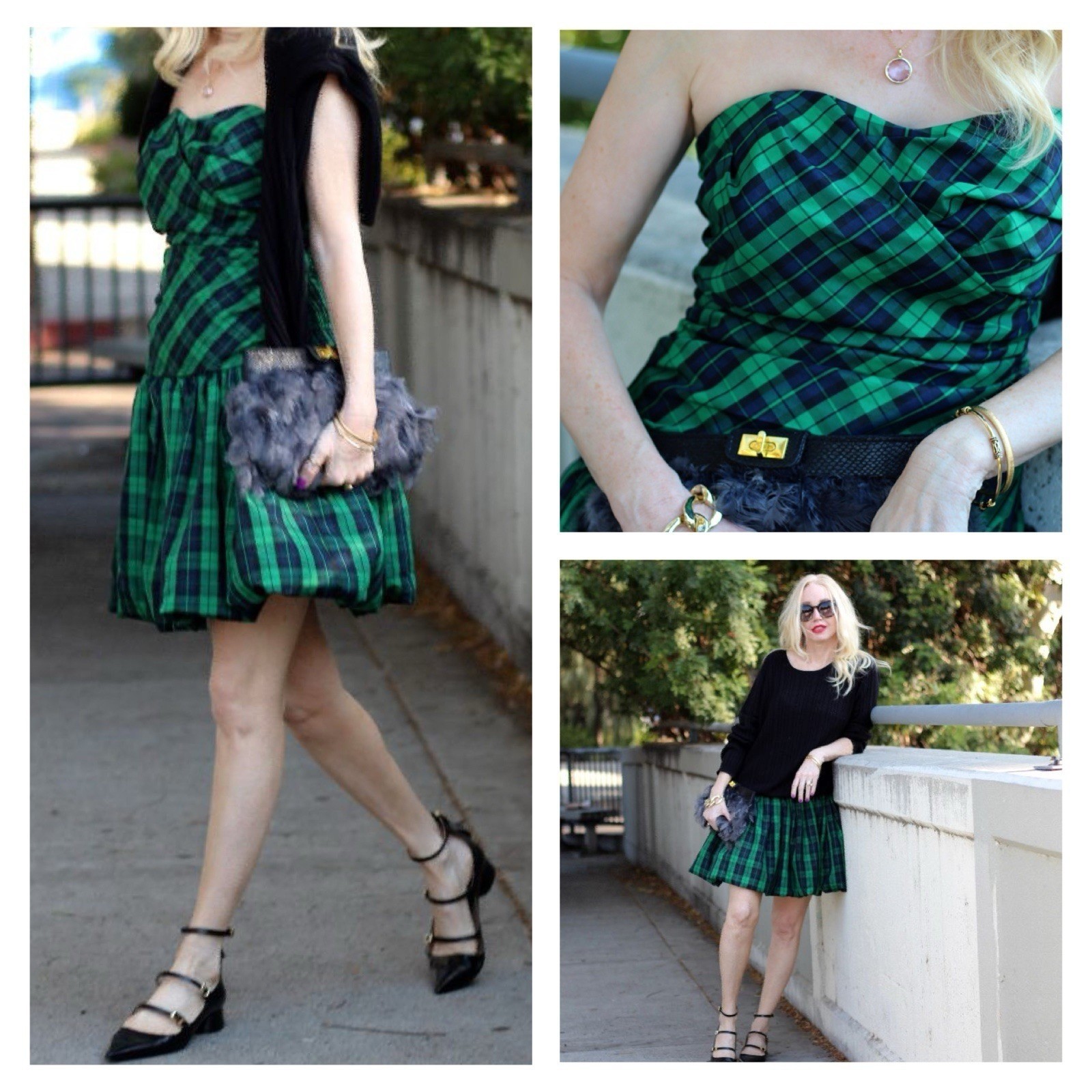 Luella Bart for Target Plaid Strapless Bubble Dress Size 5 Green Holiday Party