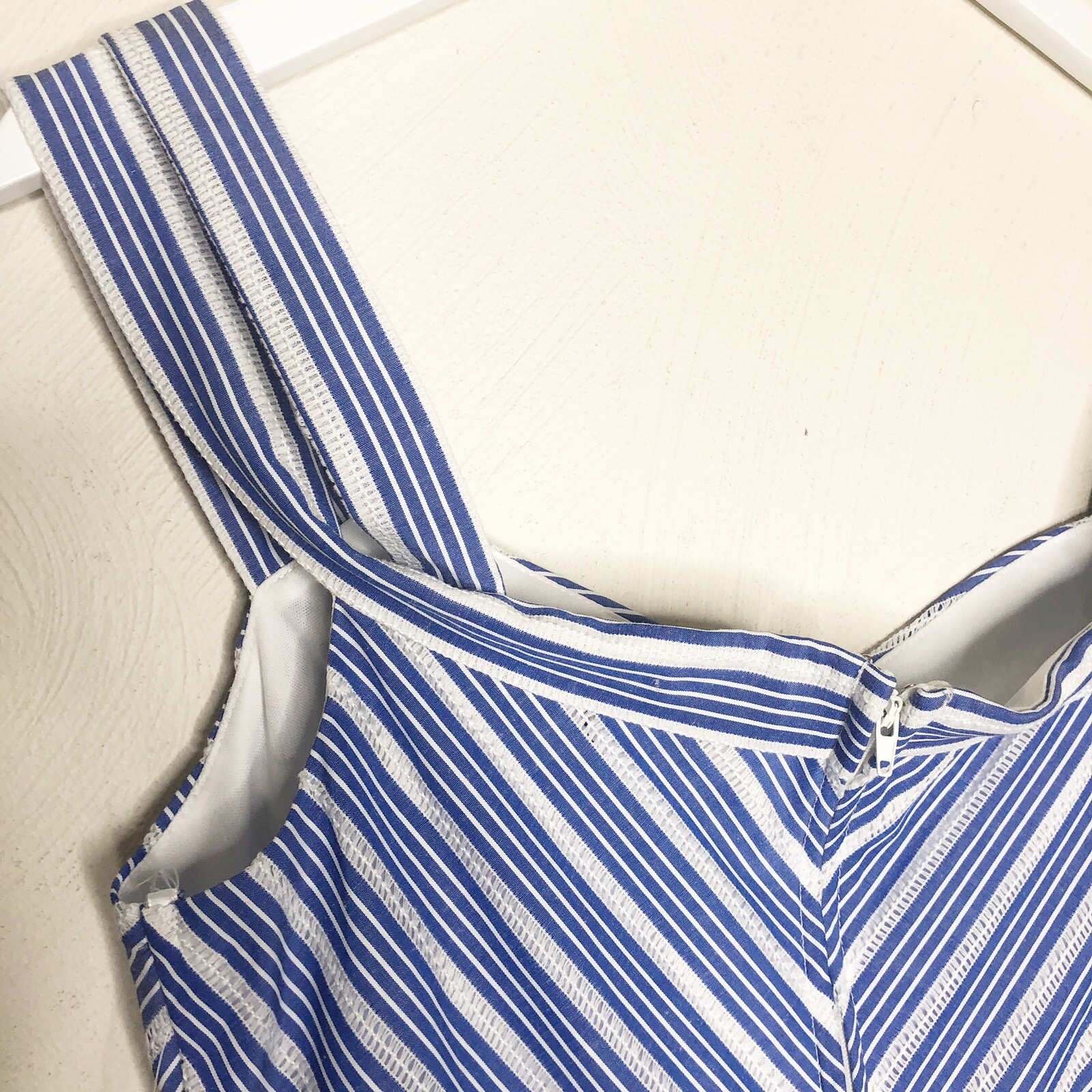 Junior’s Striped Sundress A-Line Dress Cold Shoulder $59 City Studio Blue Sz 11