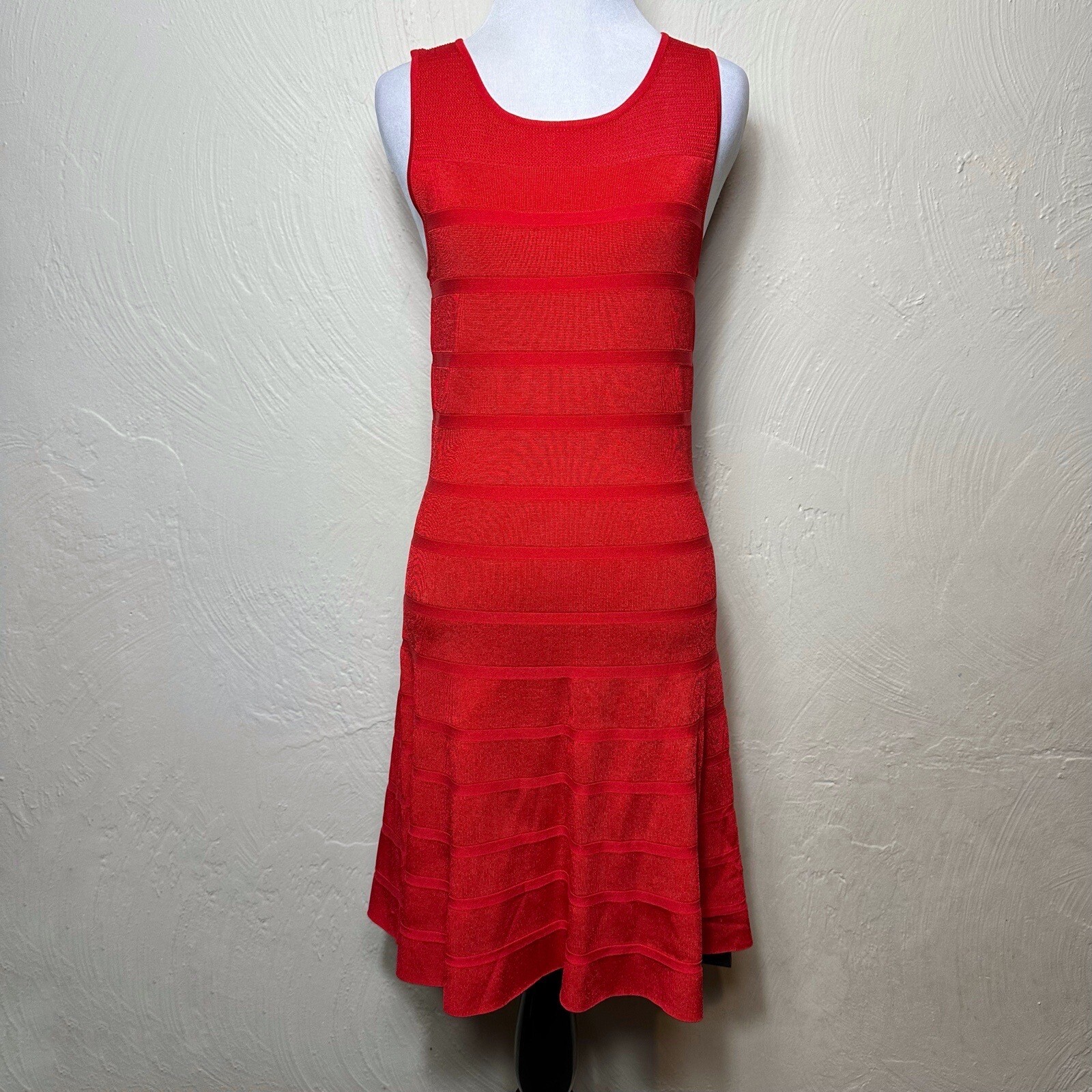 A/X Armani Exchange Dress Sleeveless Fit And Flare Tomato Red Medium NWT!