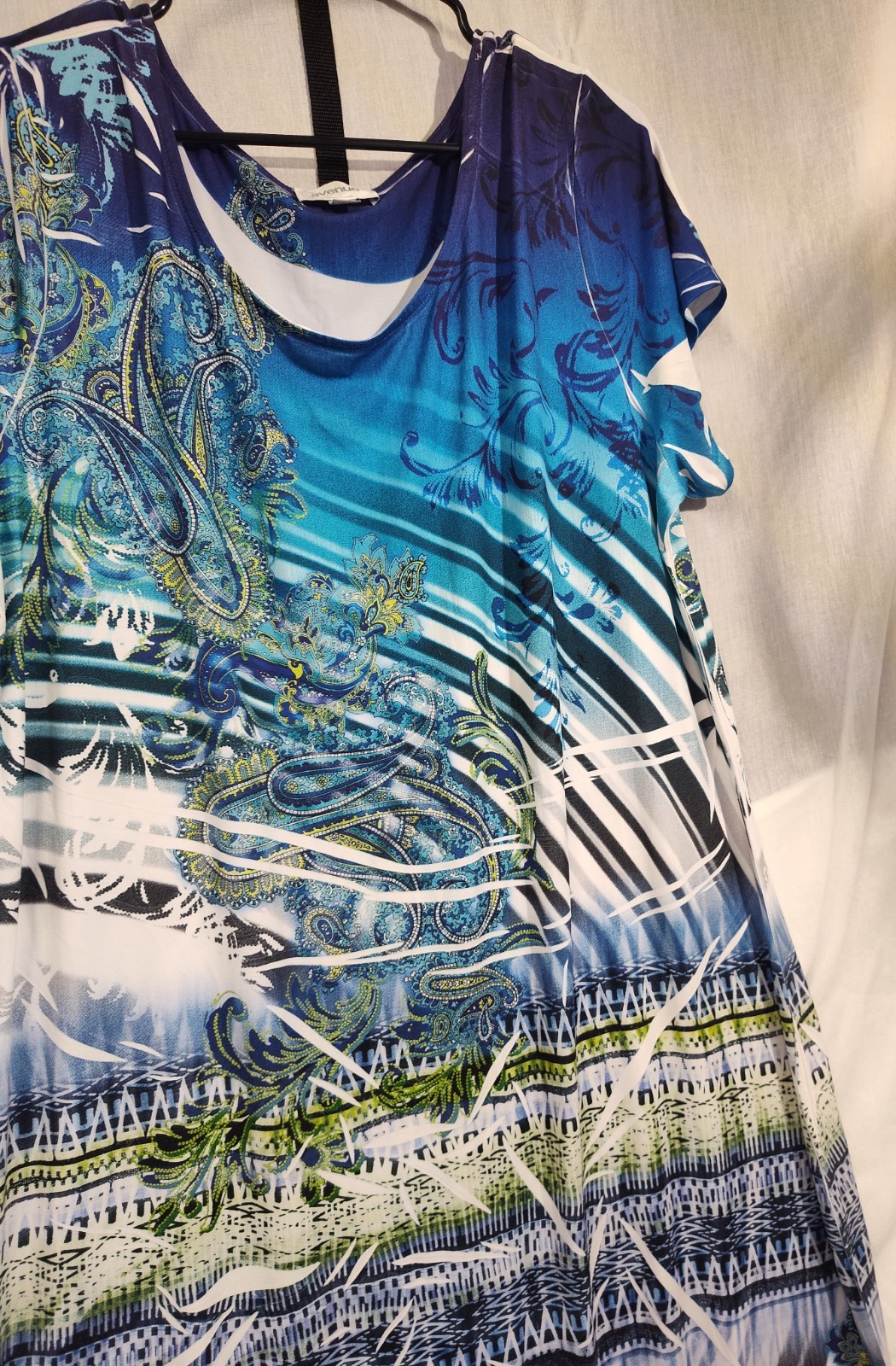 womens plus size dresses 18-20 Abstract Midi Stretch Short Sleeves Avenue