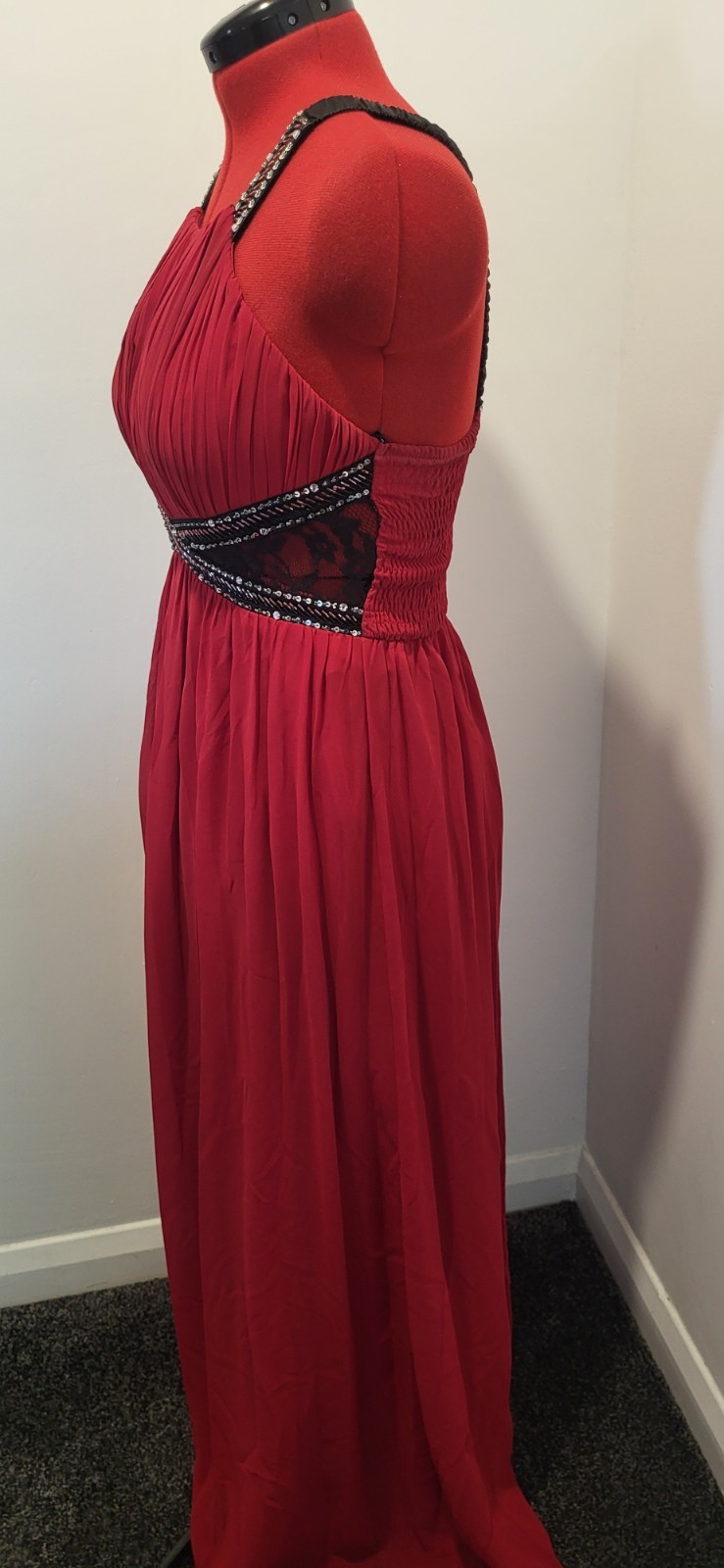 Little Mistress Red Embellished Ballgown, Cruise, Party Wedding 14 Full Length