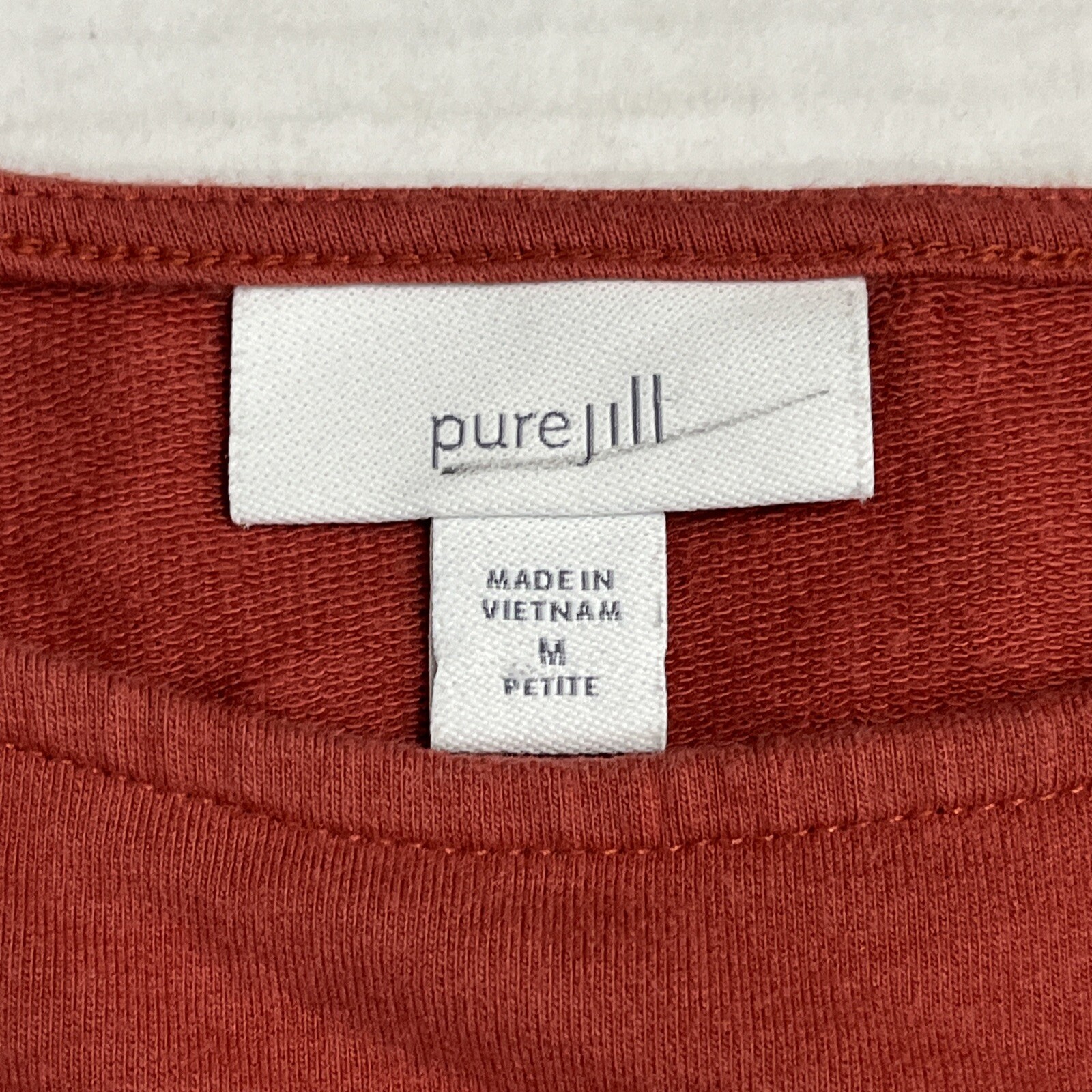 Pure Jill Dress Rust Maxi Modal Pima Cotton Blend Tie Waist Size MP Minimalist