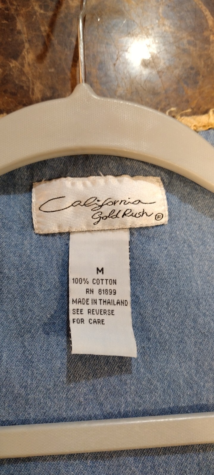 Vintage California Gold Rush Denim Midi Feline Cottage County Dress Size Medium