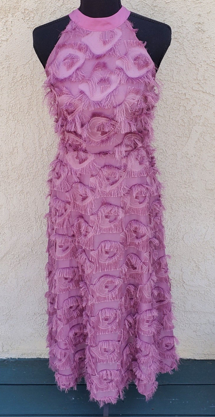 NWT RARE DAZY Pink Sleeveless Eyelash Rayon Maxi Party Dress Size M Fairy Core
