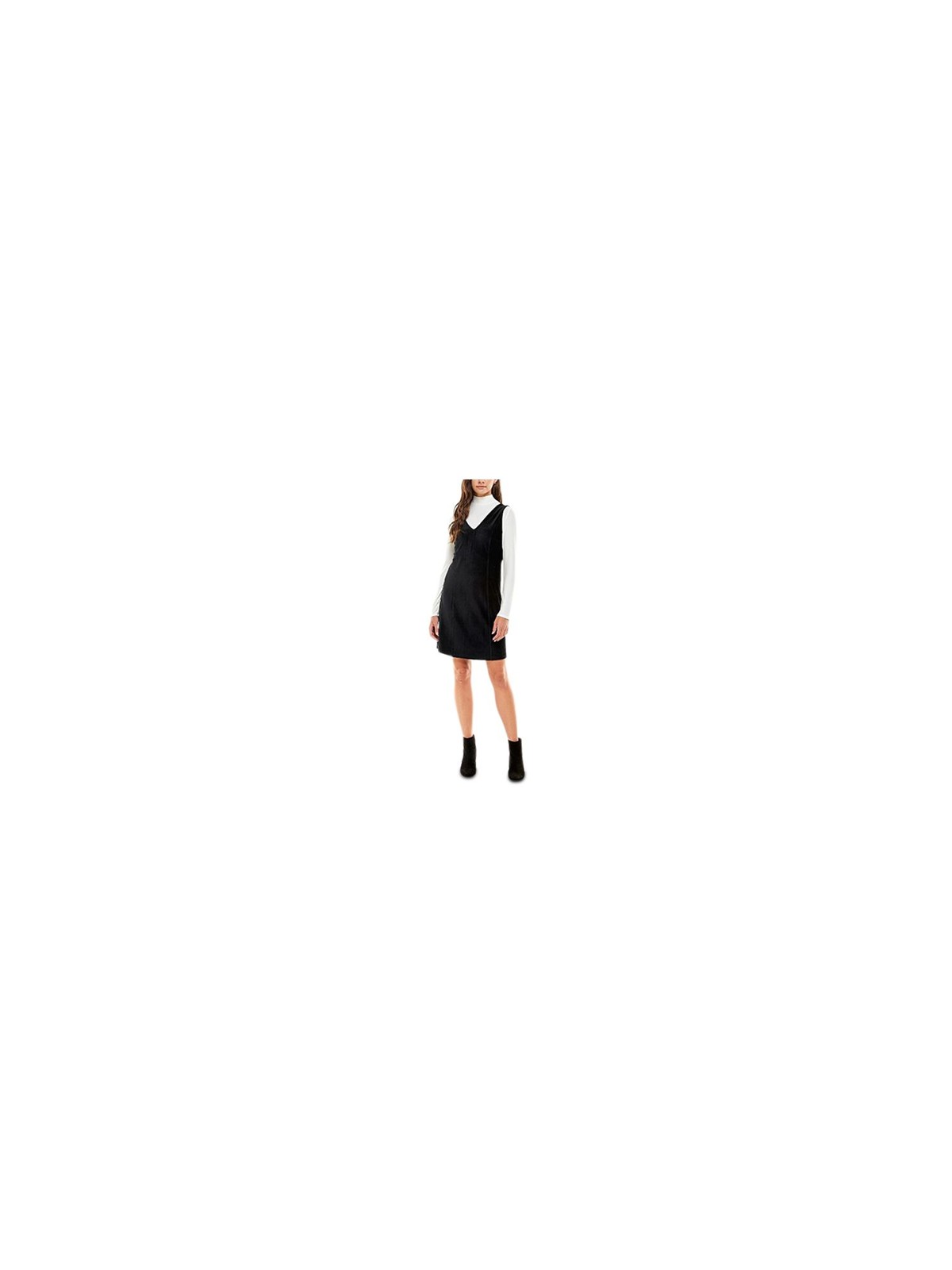 PLANET GOLD Womens Shift Above The Knee Dress Black Sleeveless Juniors XXS