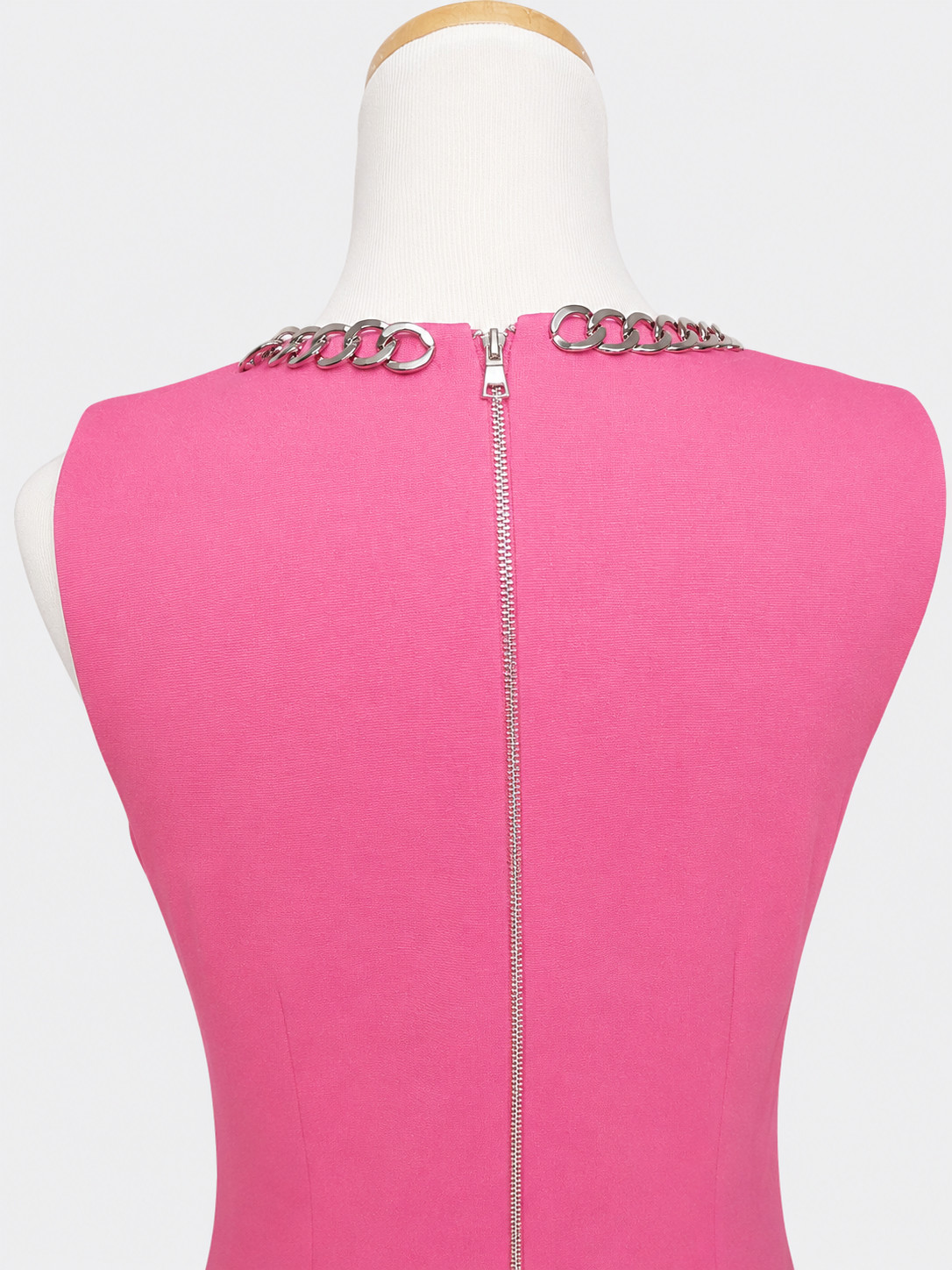 VGUC Laundry Shelli Segal Pink Chain Neck Shift Dress Size 8 Pockets