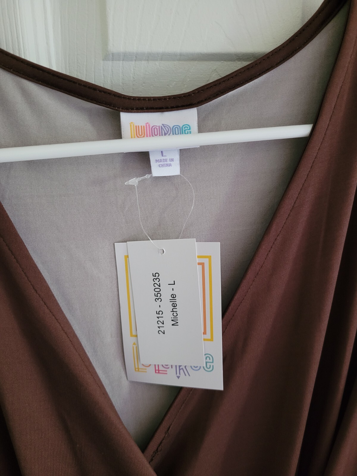 Lularoe Solid Brown Dipped Large Michelle Wrap Dress Ombre Brown to Black New!