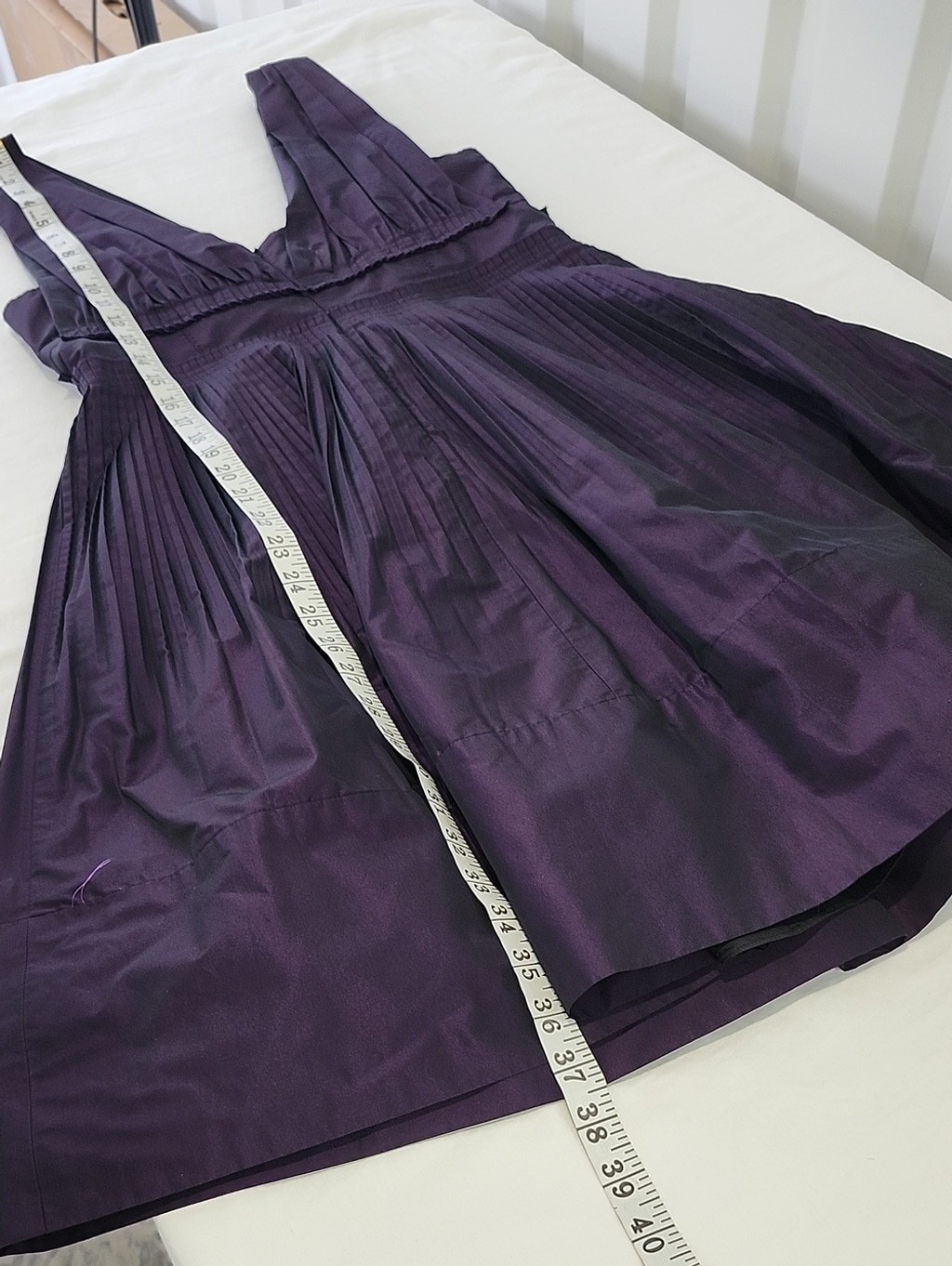 BCBGeneration Womens Poly Taffeta Iridescent Purple Pleated Short Dress Size 12