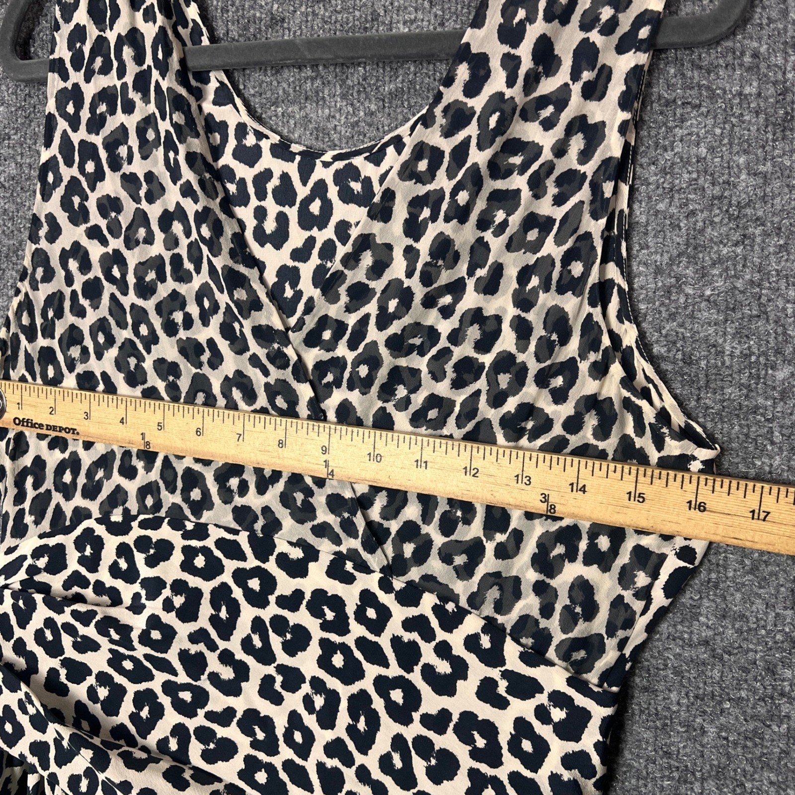 3.1 Phillip Lim Silk Leopard Print Sleeveless V Neck Midi Dress Women’s Size M
