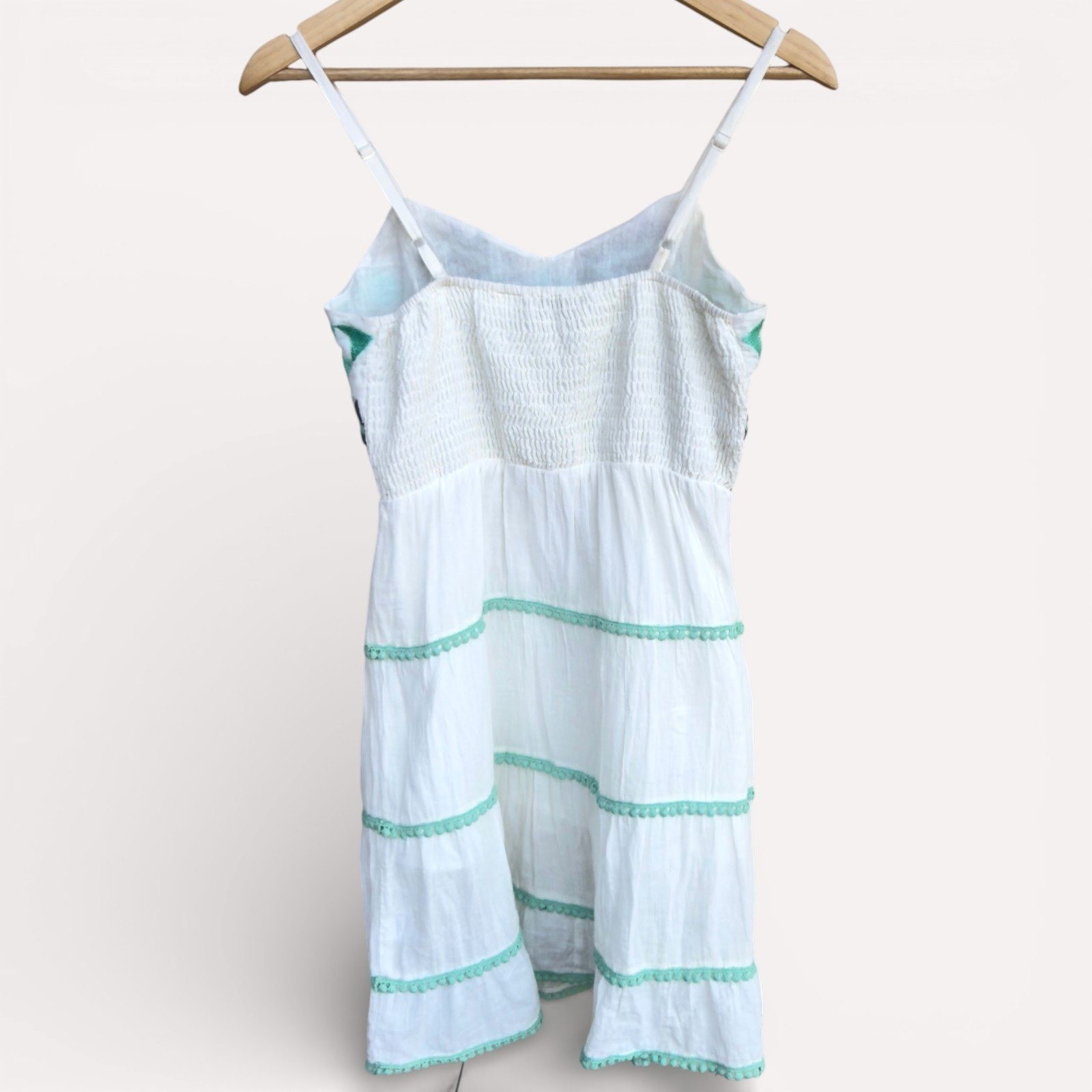 Young Threads Embroidered Cotton Tiered Sundress Boho 70s Inspired Folk Dress