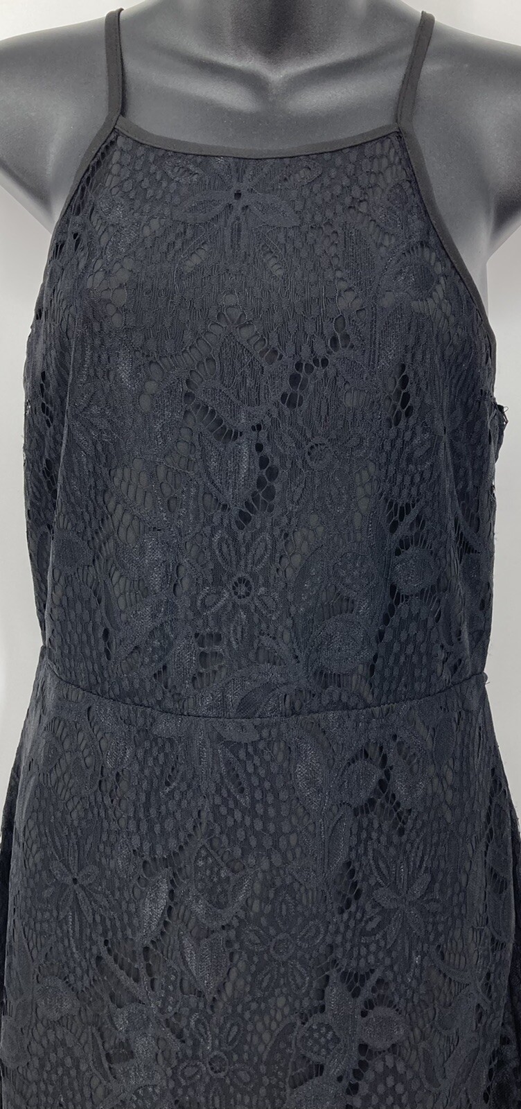 Missguided Sheath Bodycon Dress Size 12 Lace Cocktail Little Black Dress B63