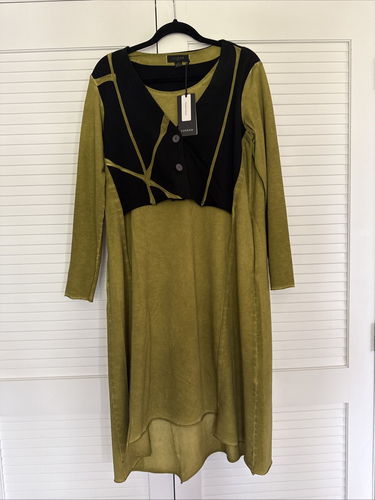 Luukaa NWT New Black Green Dress Sz 8
