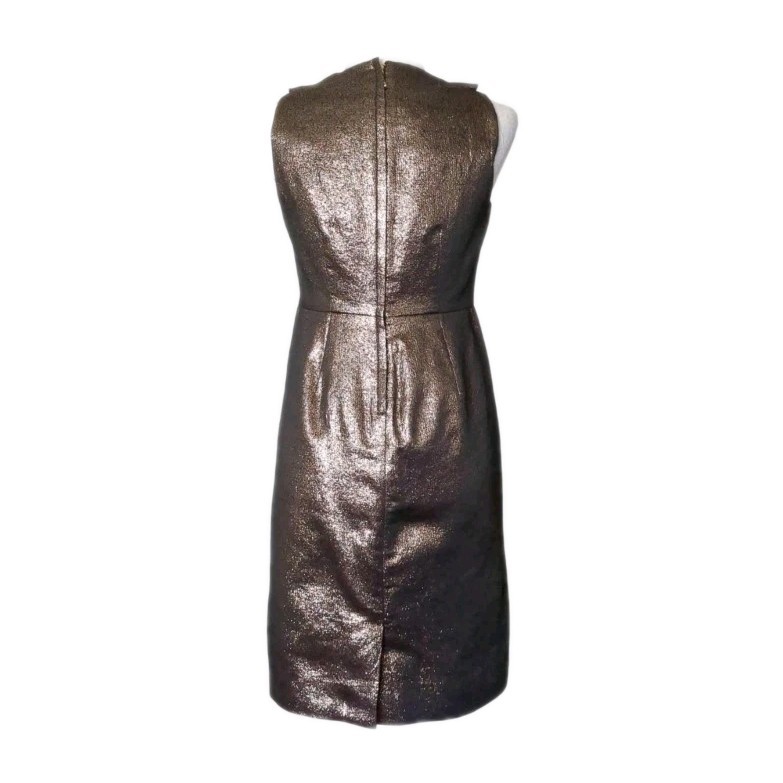 MAIN CHARACTER ENERGY ONLY 💅✨KATE SPADE Metallic Bronze Ruffle “Vannie” Dress 4