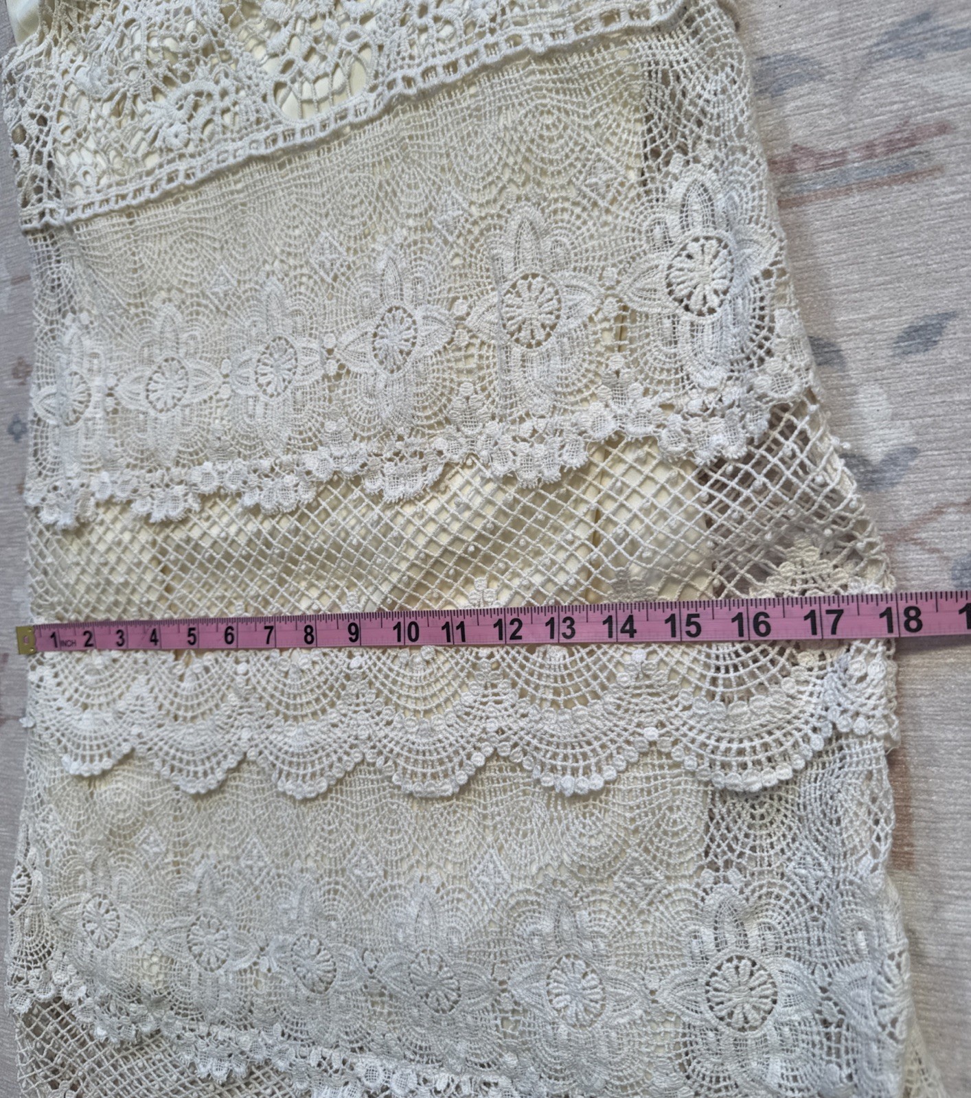American Eagle Ivory Fine Crochet Slip Dress M Beach Travel Boho Romantic