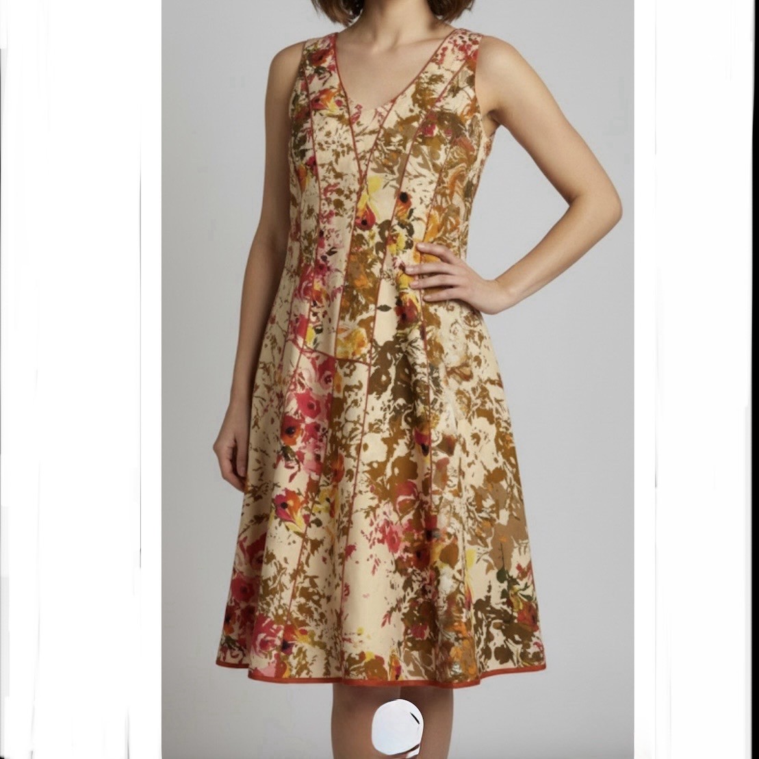 Sundance Evelyn 100% Silk Floral Sleeveless Dress Size 10