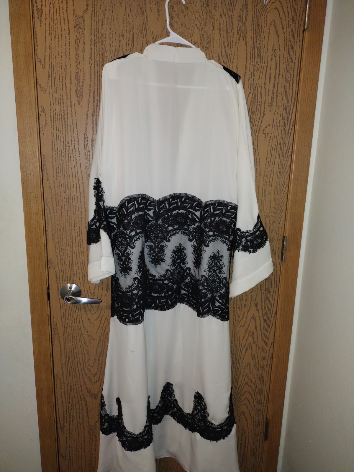 Open Abaya White And Black For Muslim Women Clothing