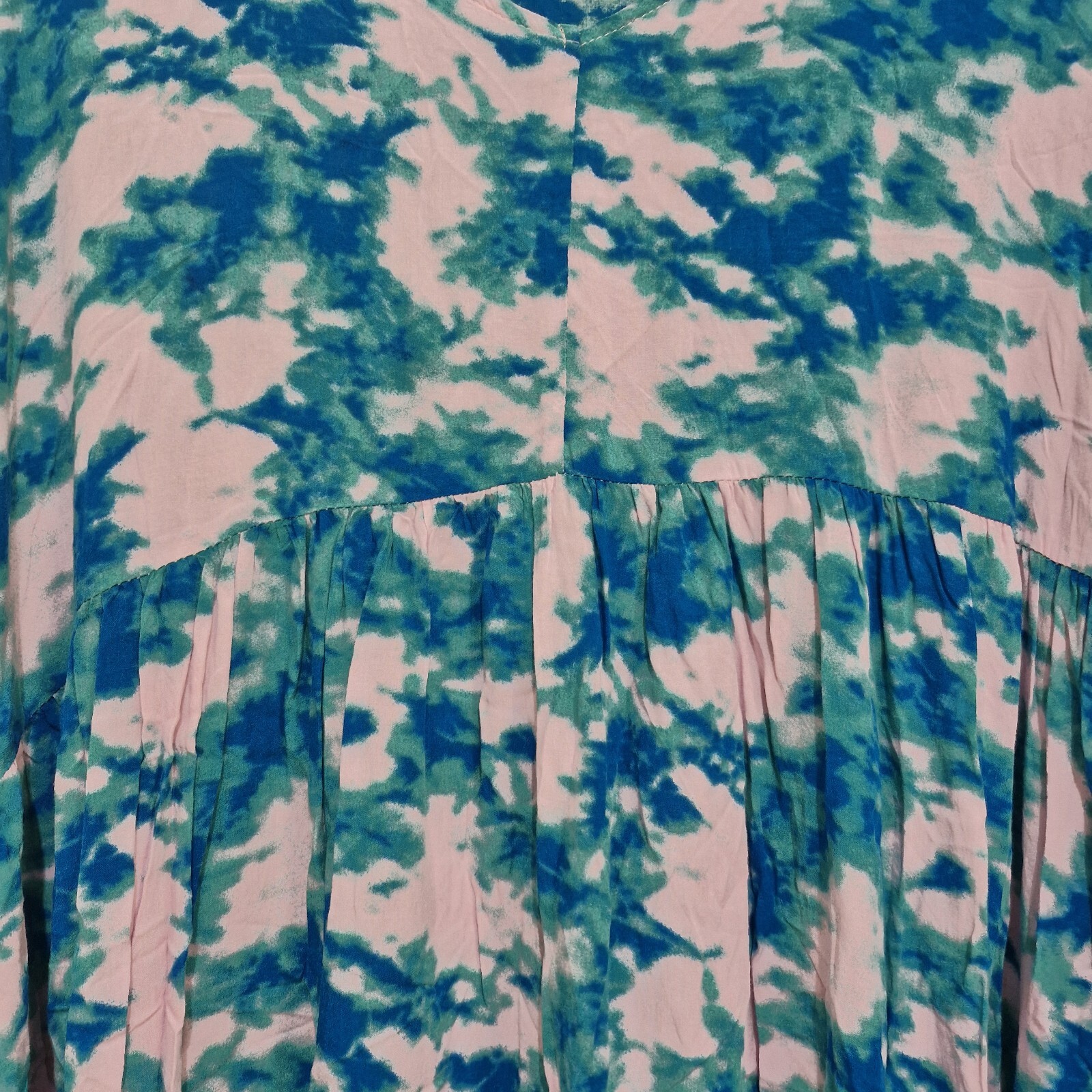 SHE STREET Colourful Print Boho Dress Pink Green Blue Tie Dye Size L One Size