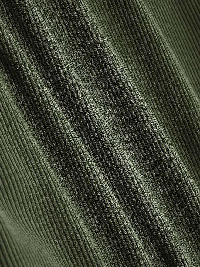 NWT Cider Green Ribbed Button Drawstring Slit Midi Dress Sz Medium