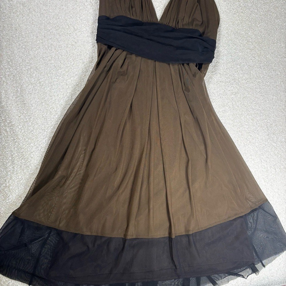 london style y2k halter brown black flowy dress goth grunge fairy downtown girl