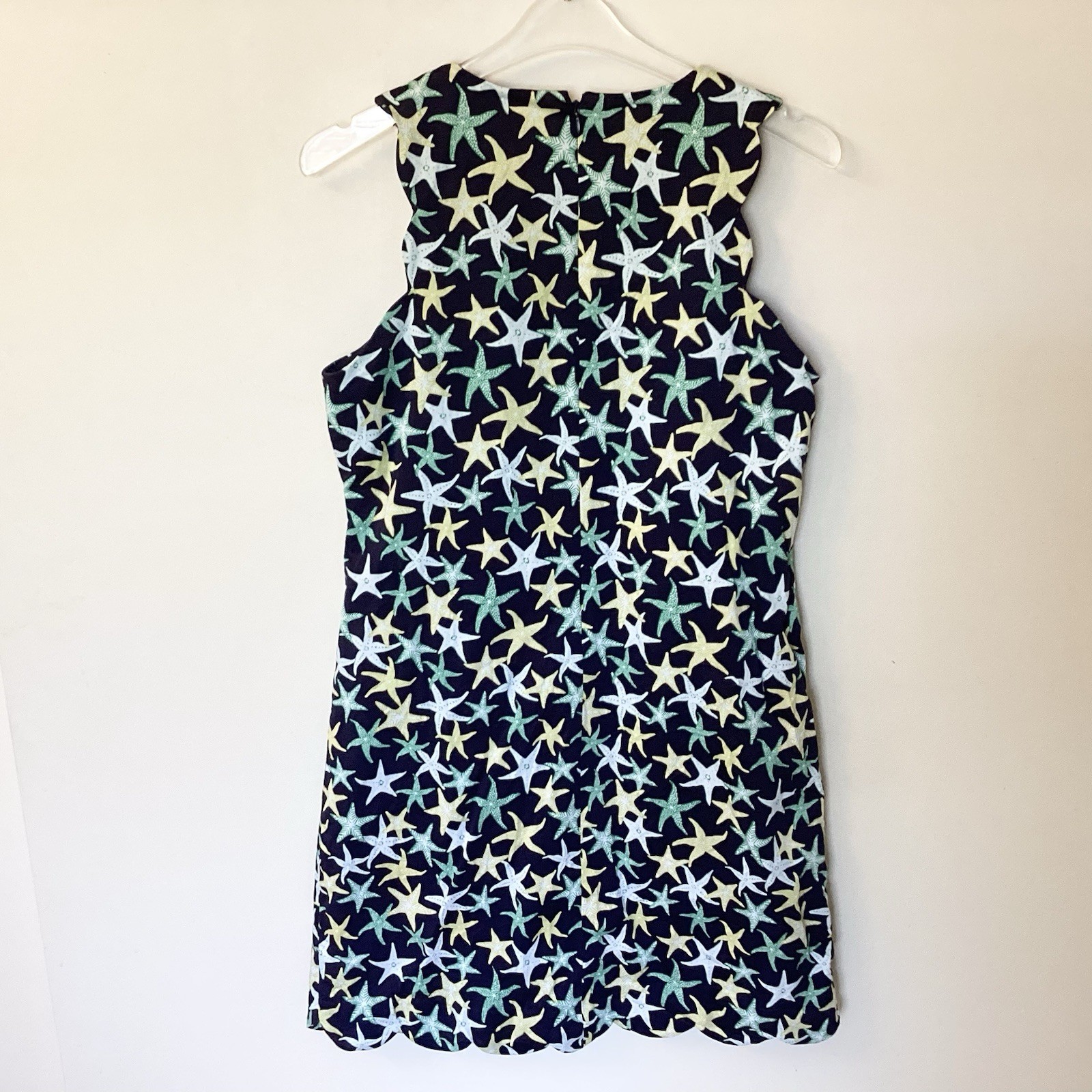 Pappagallo Sleeveless Starfish Print Sheath Dress – Navy – 8