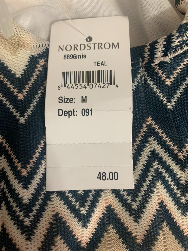 Nordstrom Velvet Torch Womens Lined Chevron Dress Size Med 3/4 Sleeve