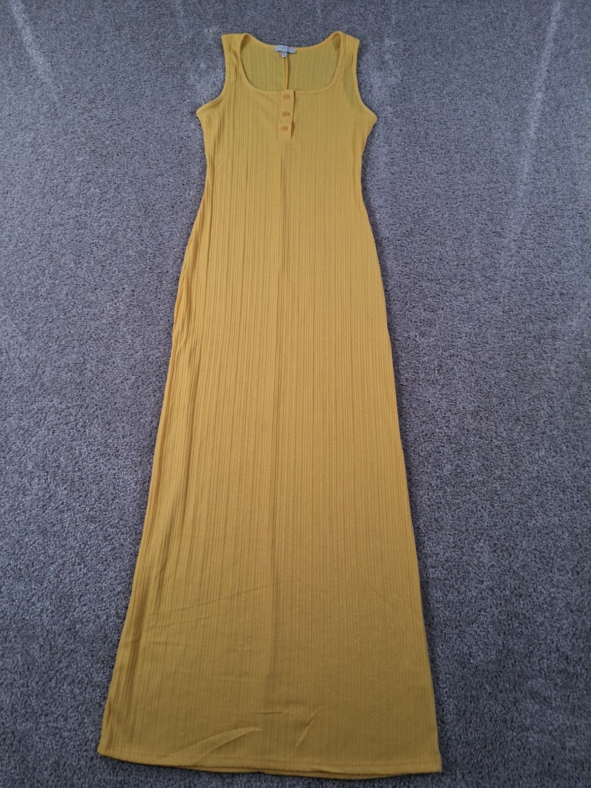 Iris Medium Womens Dress Maxi Yellow Sleeveless Polyester Blend