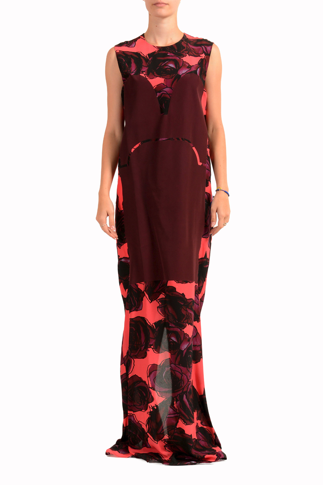Viktor & Rolf Women’s Multi-Color Floral Print 100% Silk Maxi Dress US S IT 40