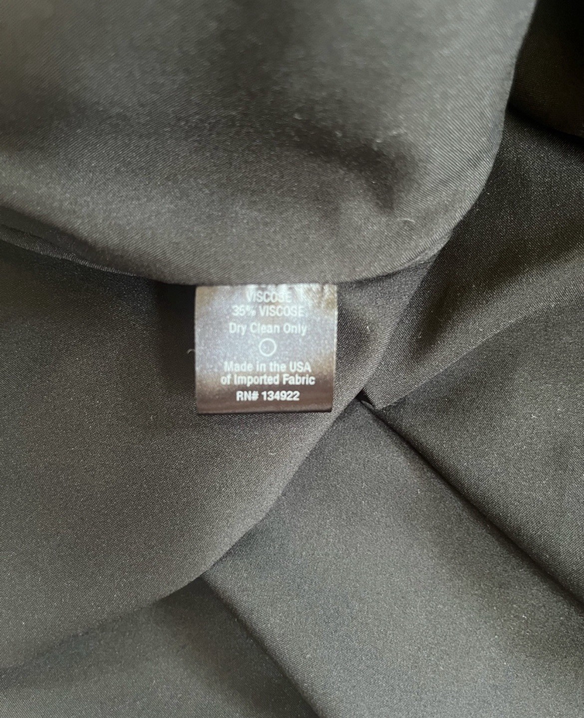 Emerson Fry Black Ruffle V-Neck Wrap Style Abella Long Lined Made in USA Dress L