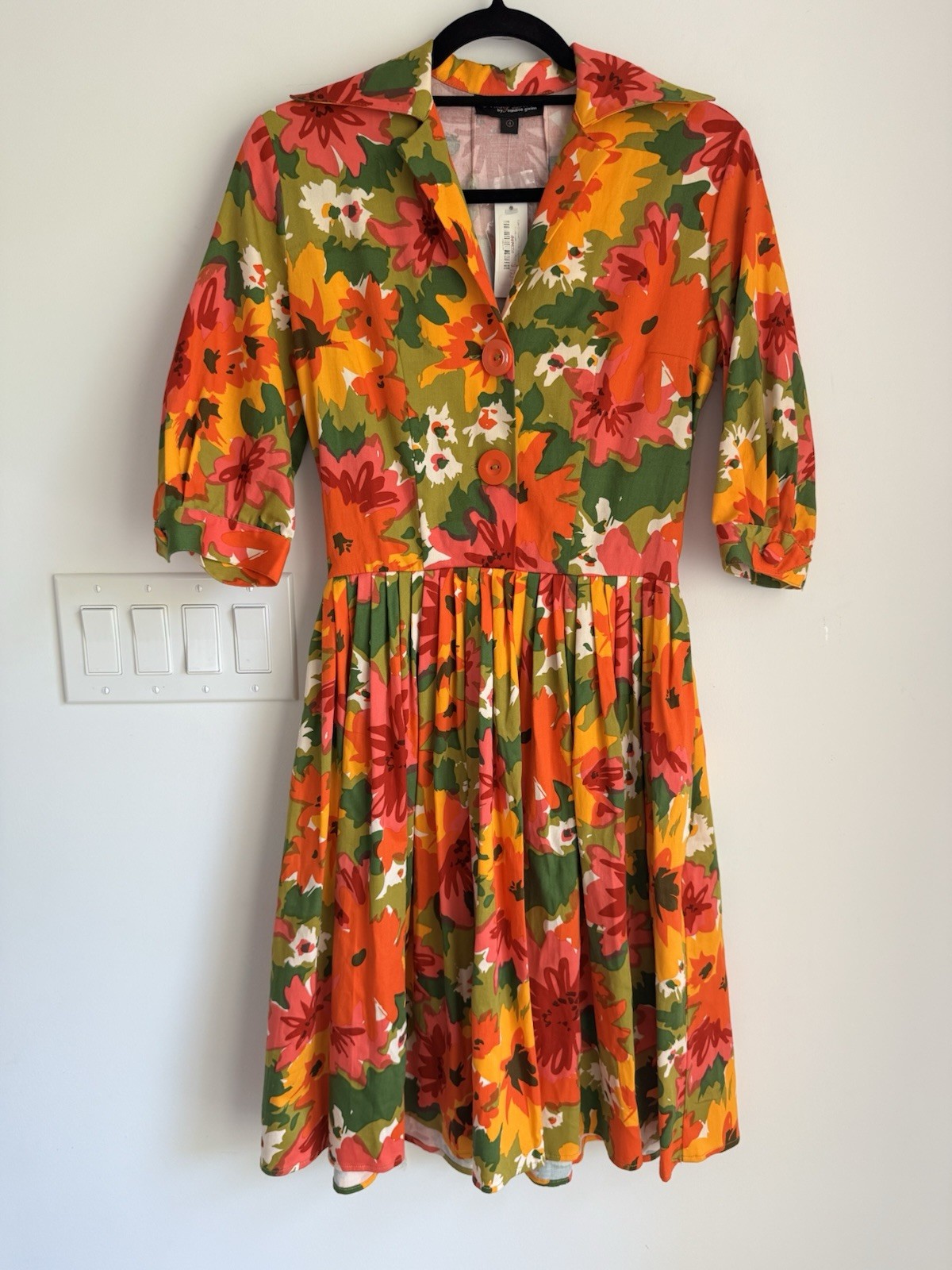 Trashy Diva Ester Shirtwaist Dress Dayglow Floral NEW Women’s 4