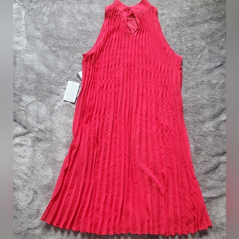 *NWT* Marina Trapeze Dress Red Pleated Chiffon Holiday Vacation boho – Medium