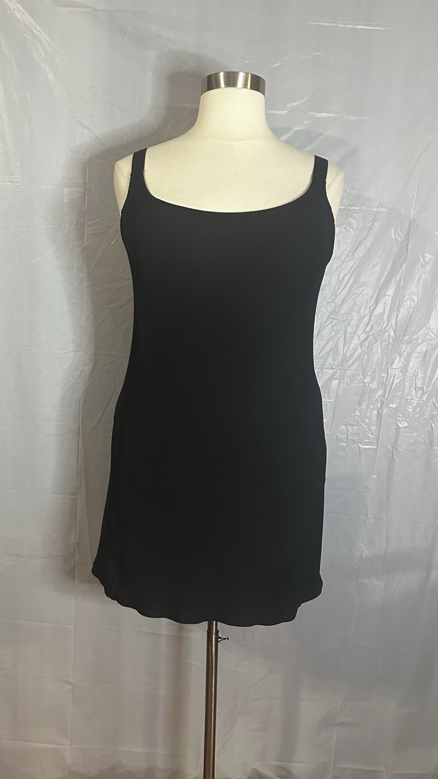 Spanx Get Moving Plus Size 1X Easy Access Ribbed Black Dress Stretchy Skort